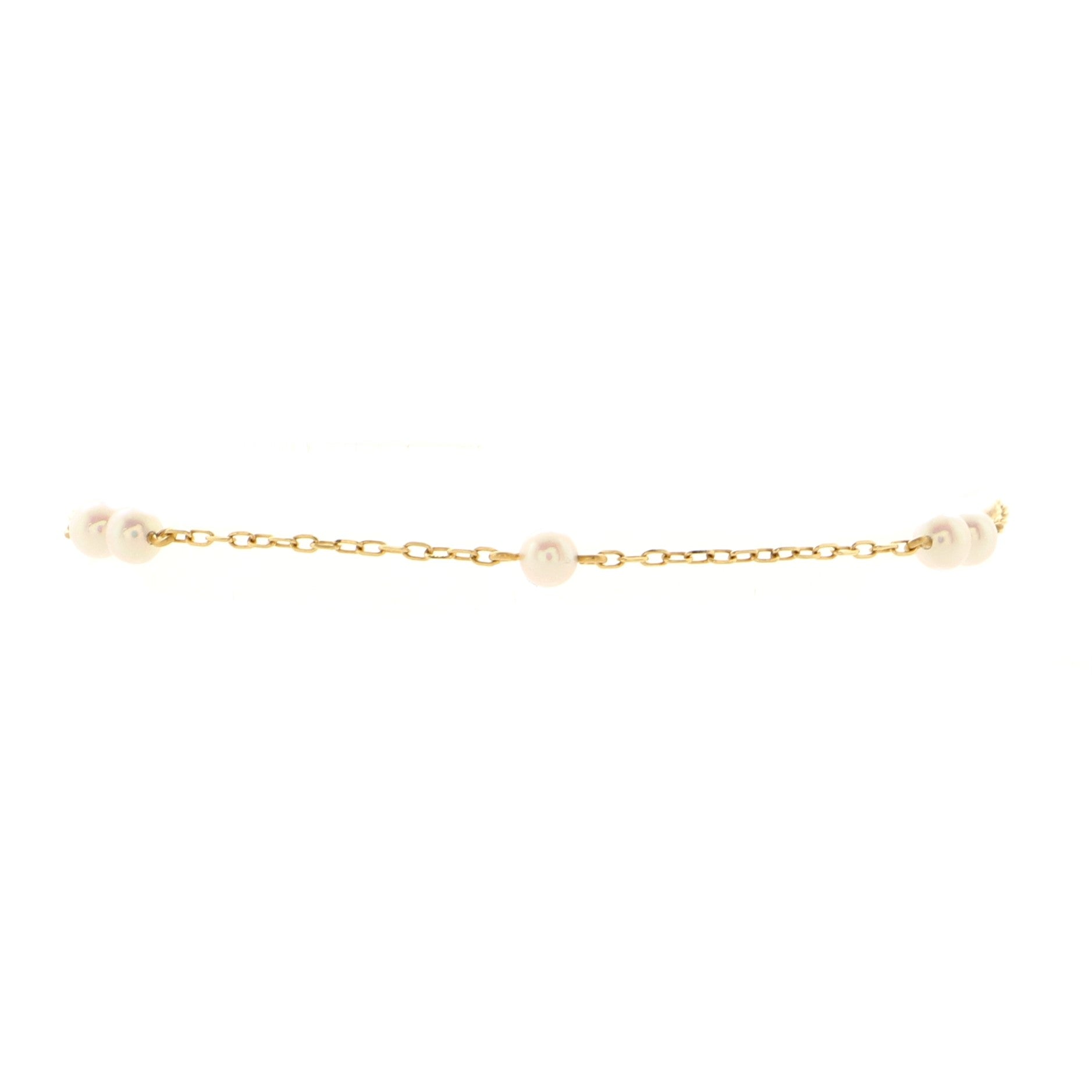Pearl Station Bracelet 18K Yellow Gold with Pearls