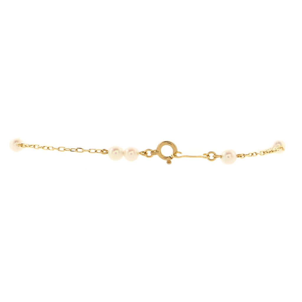 Pearl Station Bracelet 18K Yellow Gold with Pearls