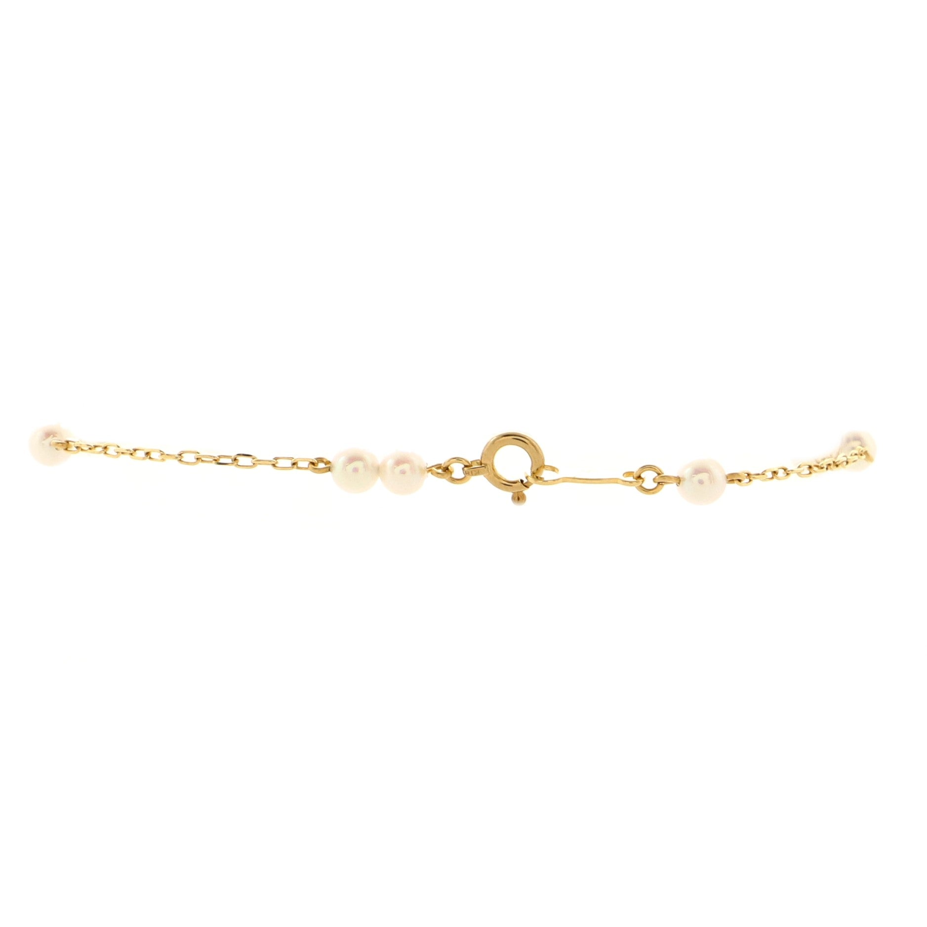 Pearl Station Bracelet 18K Yellow Gold with Pearls