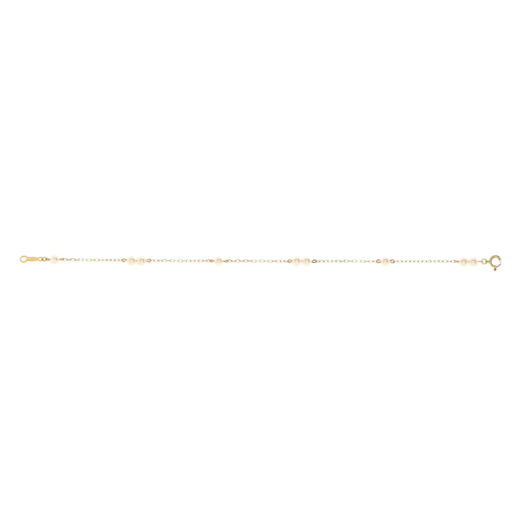 Pearl Station Bracelet 18K Yellow Gold with Pearls