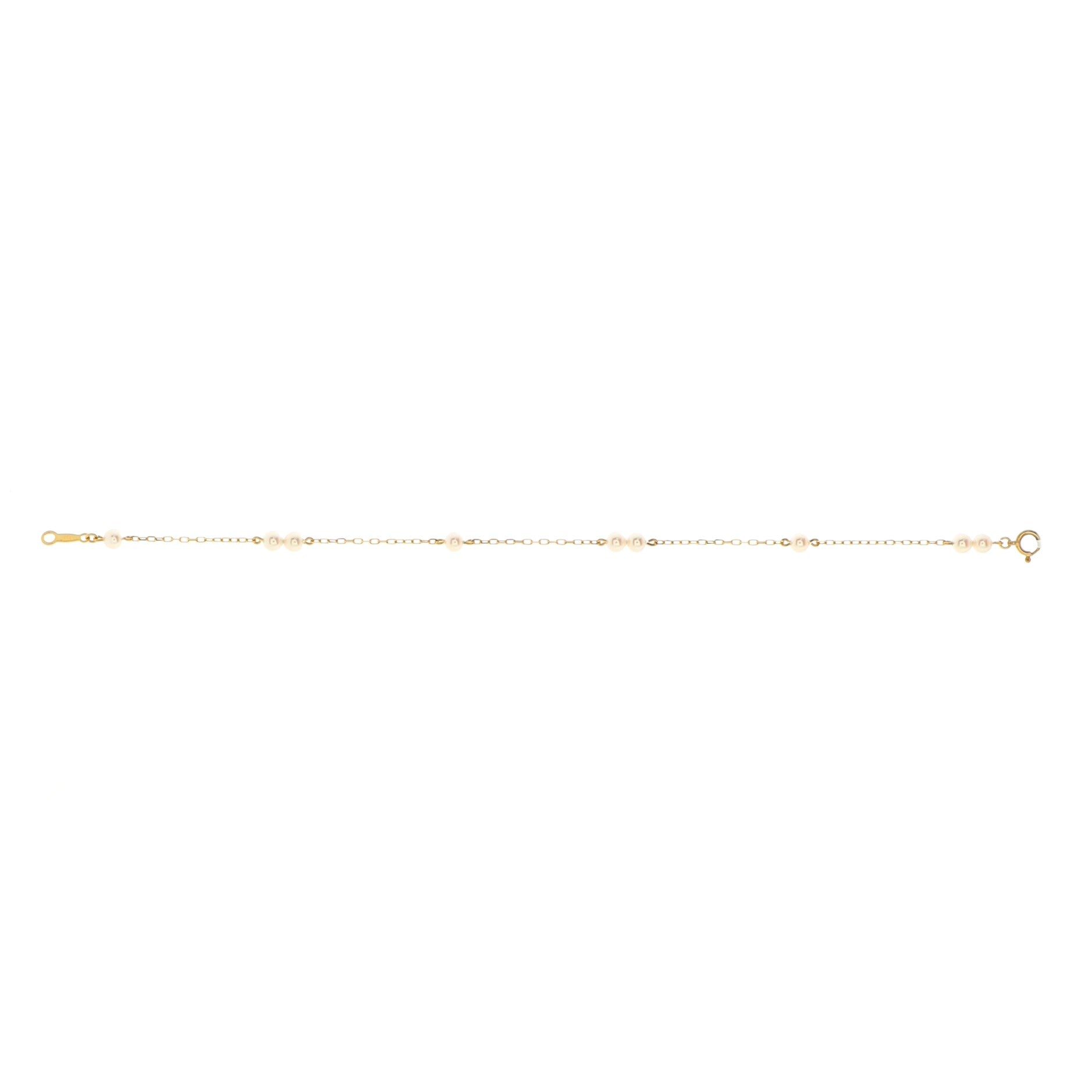 Pearl Station Bracelet 18K Yellow Gold with Pearls