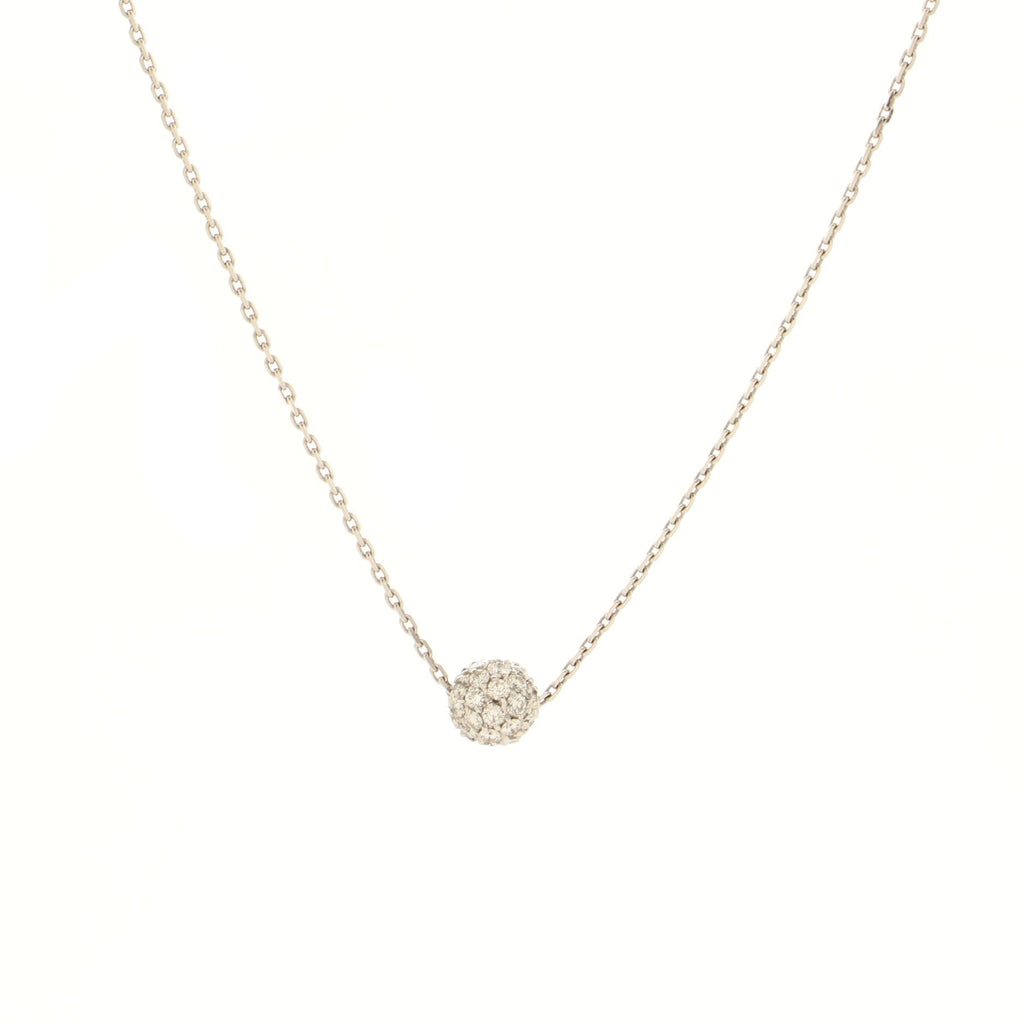 Circle Pendant Necklace 18K White Gold and Diamonds