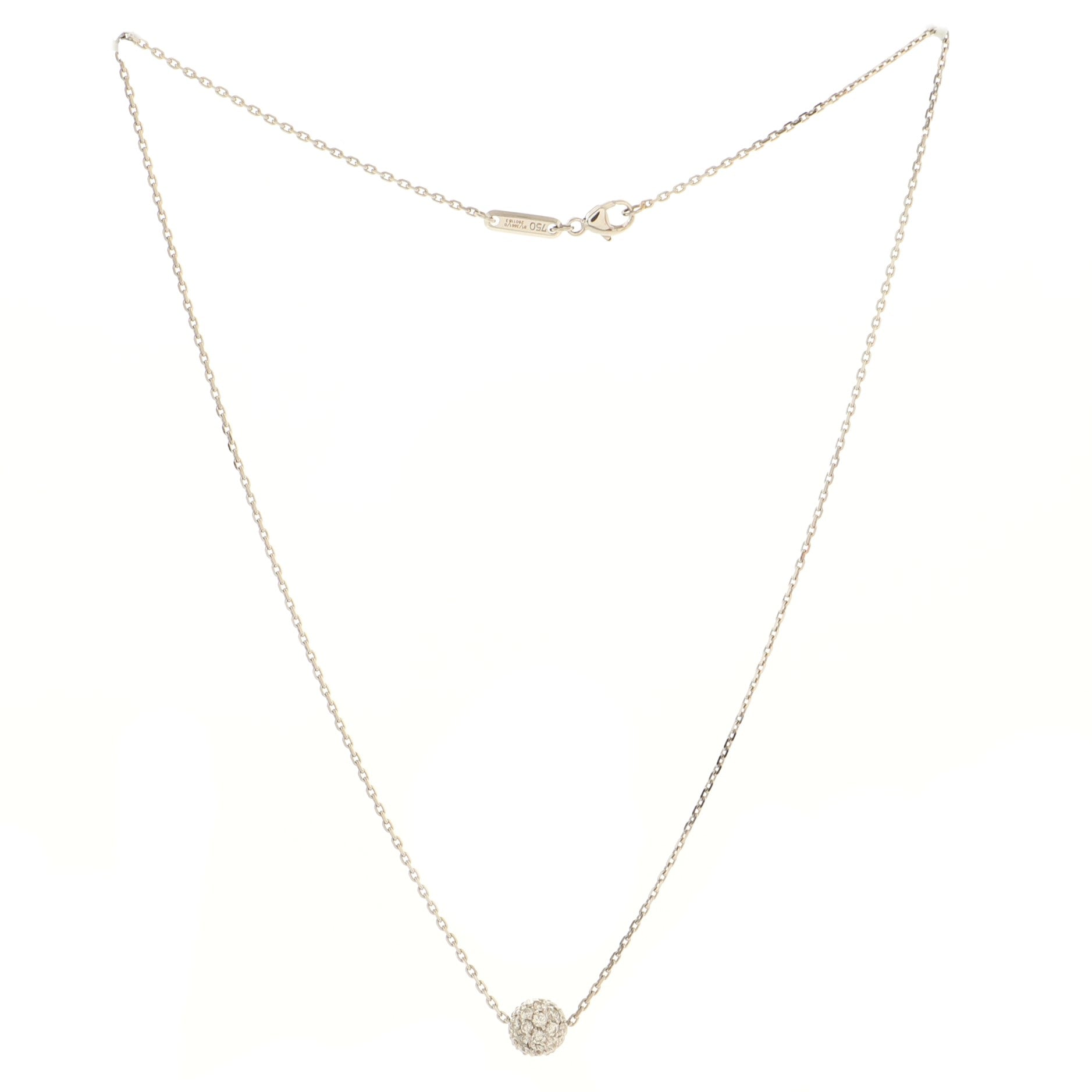 Circle Pendant Necklace 18K White Gold and Diamonds