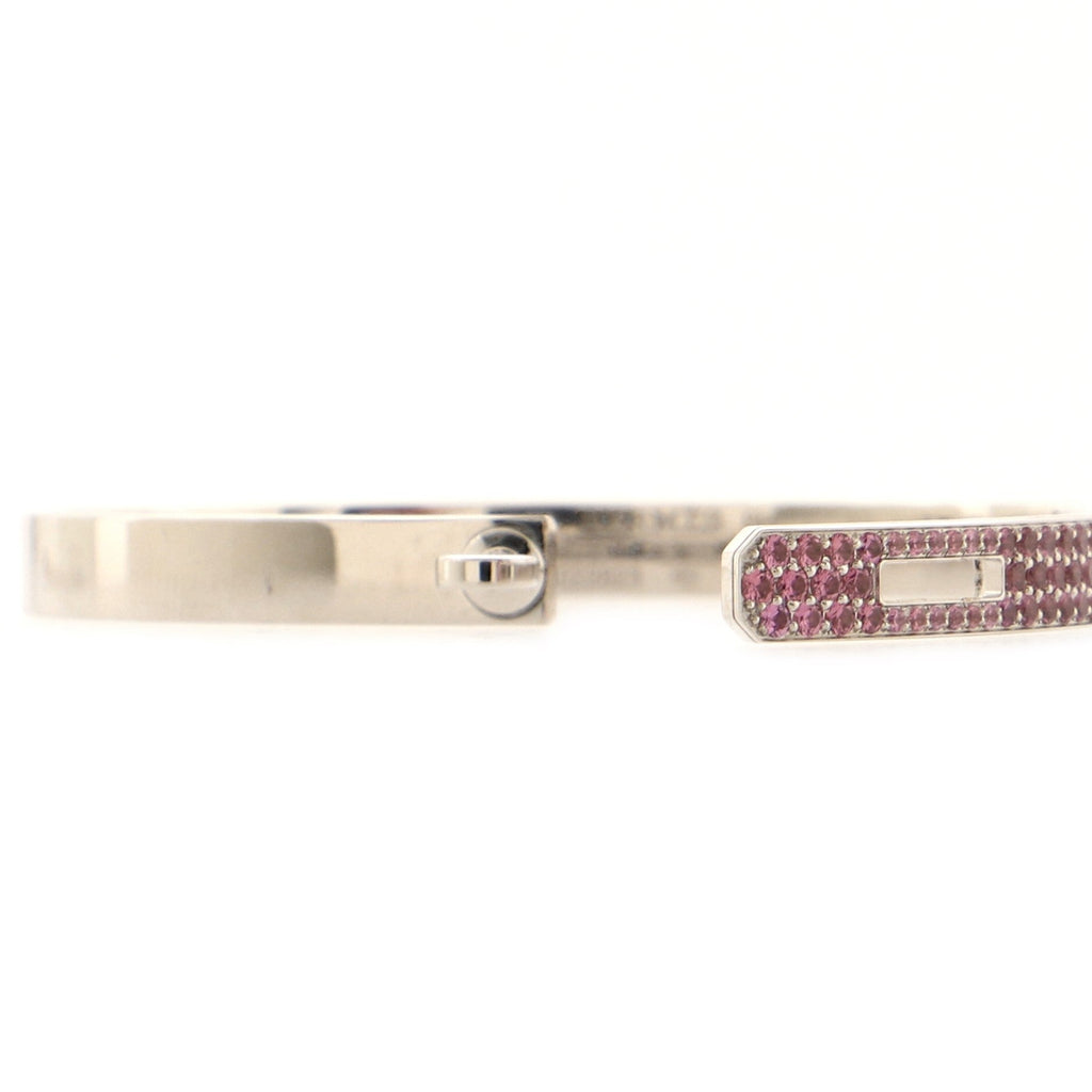 Kelly Bracelet 18K White Gold with Pink Sapphires Small