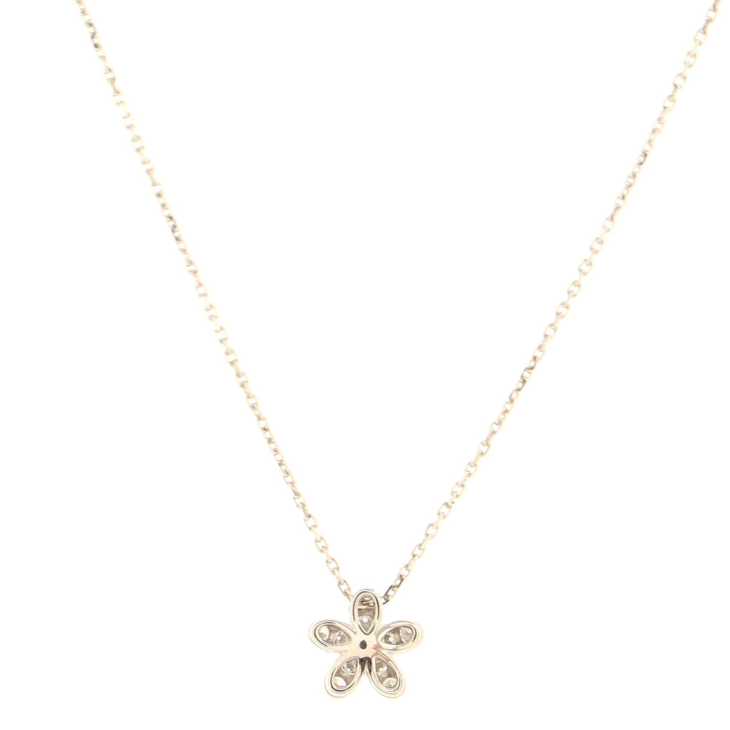 Socrate 1 Flower Pendant Necklace 18K White Gold and Diamonds