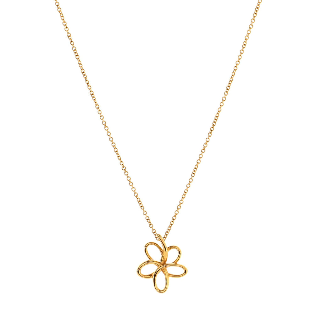 Paloma Picasso Villa Flower Pendant Necklace 18K Rose Gold