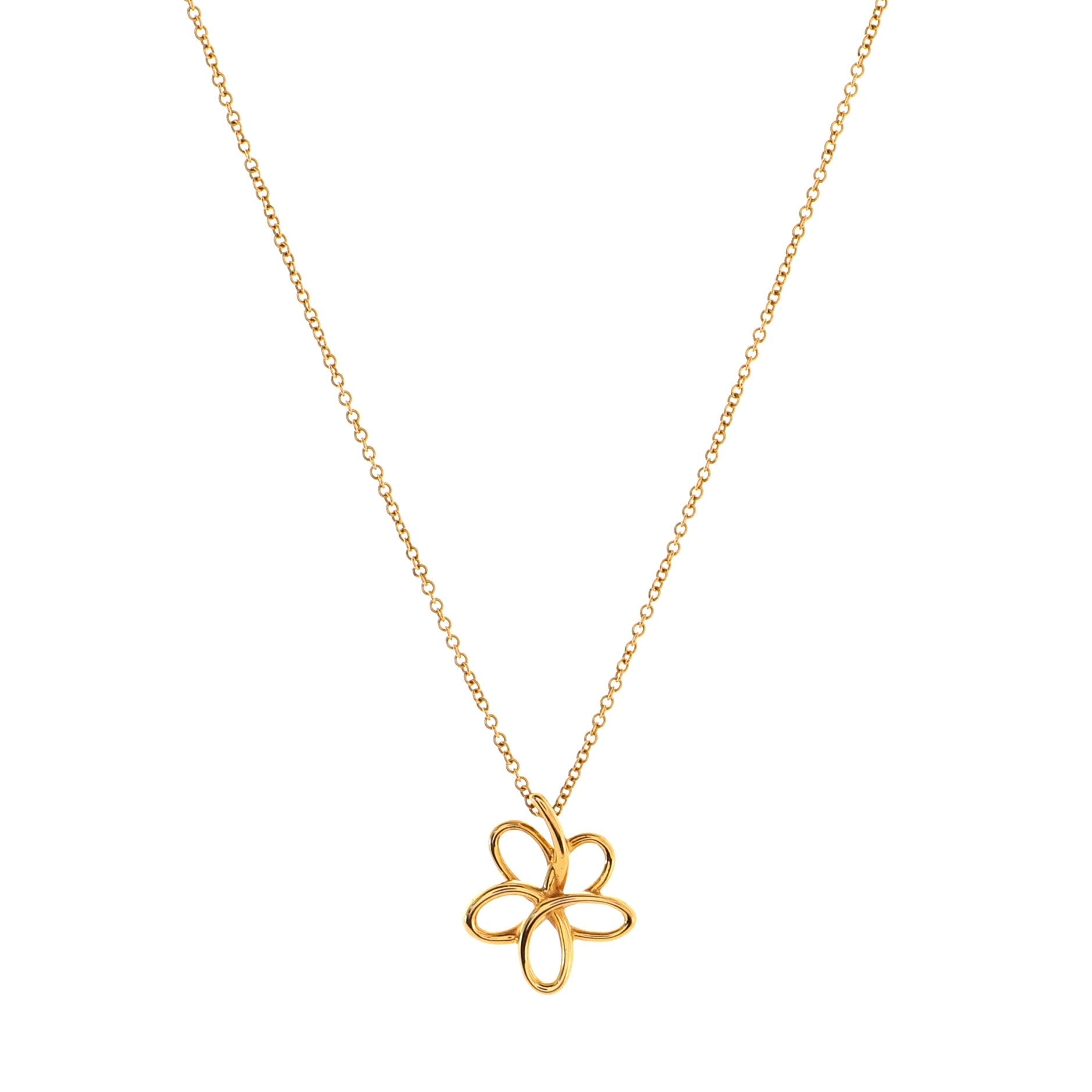 Paloma Picasso Villa Flower Pendant Necklace 18K Rose Gold