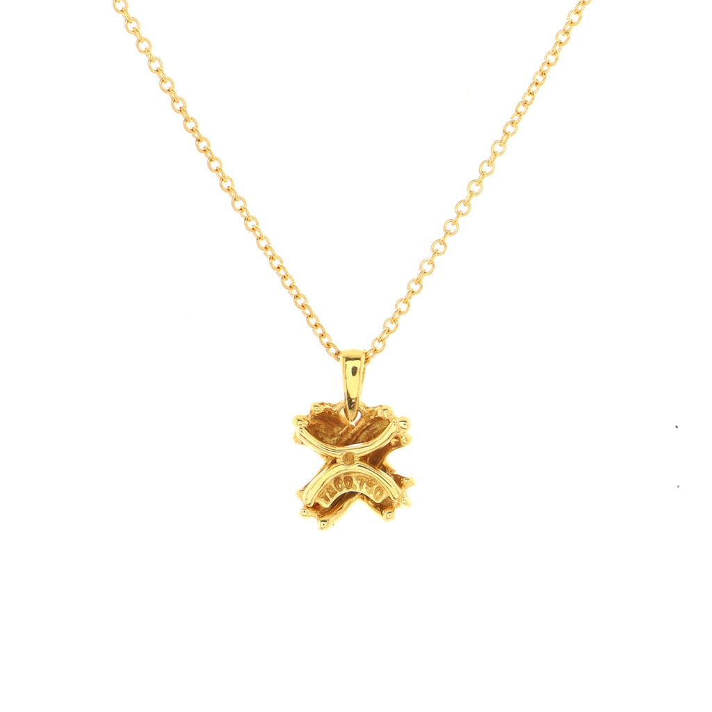 Signature X Pendant Necklace 18K Yellow Gold Small