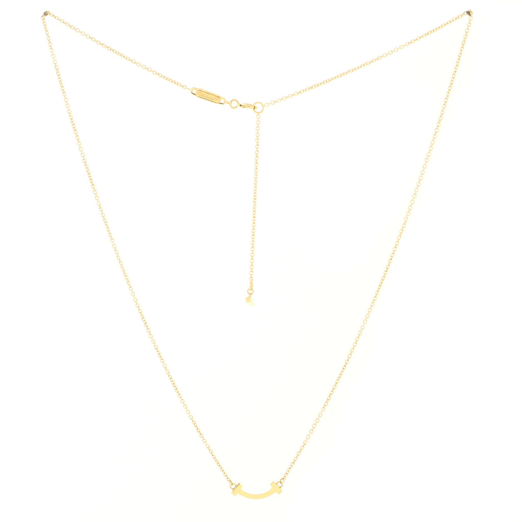 T Smile Pendant Necklace 18K Yellow Gold Mini