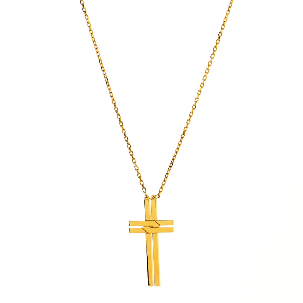 Cross Pendant Necklace 18K Yellow Gold