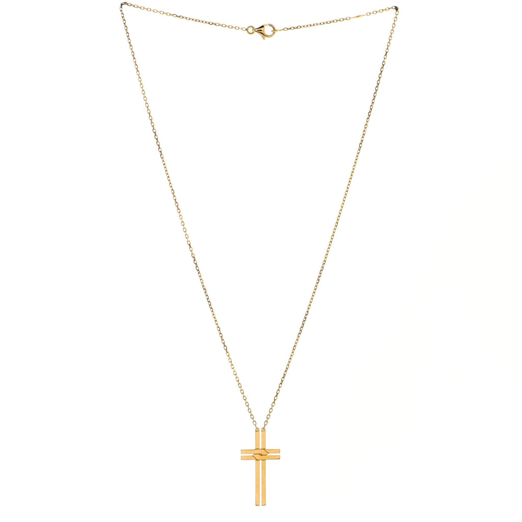 Cross Pendant Necklace 18K Yellow Gold