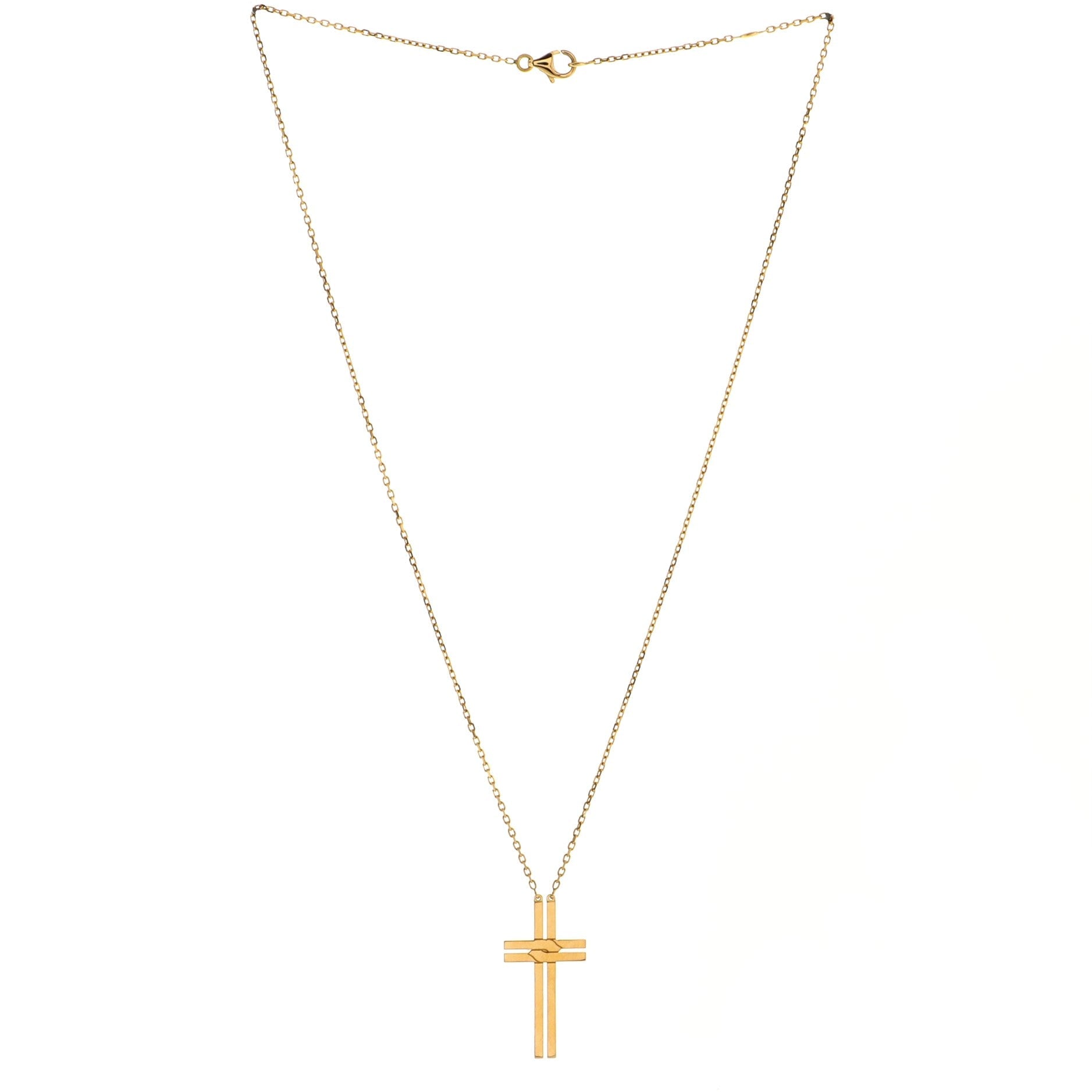 Cross Pendant Necklace 18K Yellow Gold