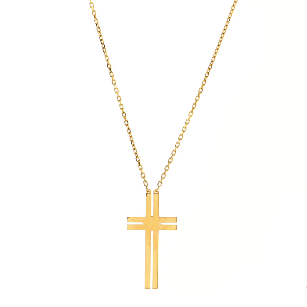Cross Pendant Necklace 18K Yellow Gold