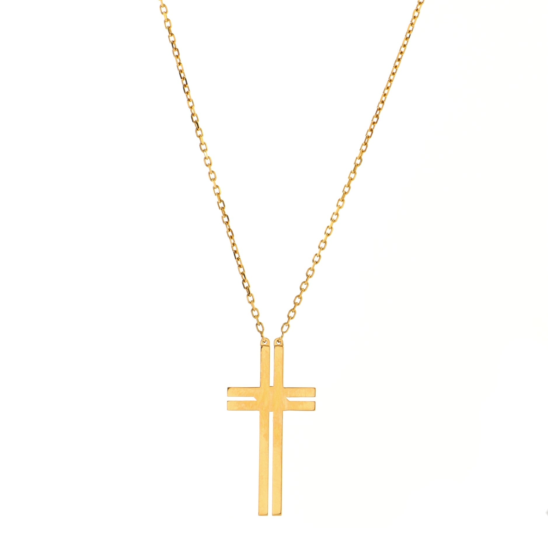 Cross Pendant Necklace 18K Yellow Gold
