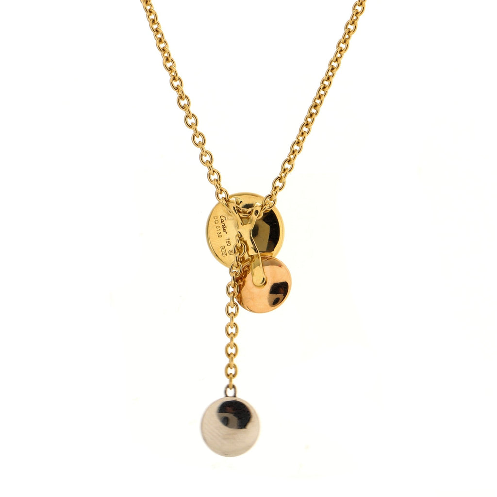 Sweet Trinity Drop Pendant Necklace 18K Tricolor Gold