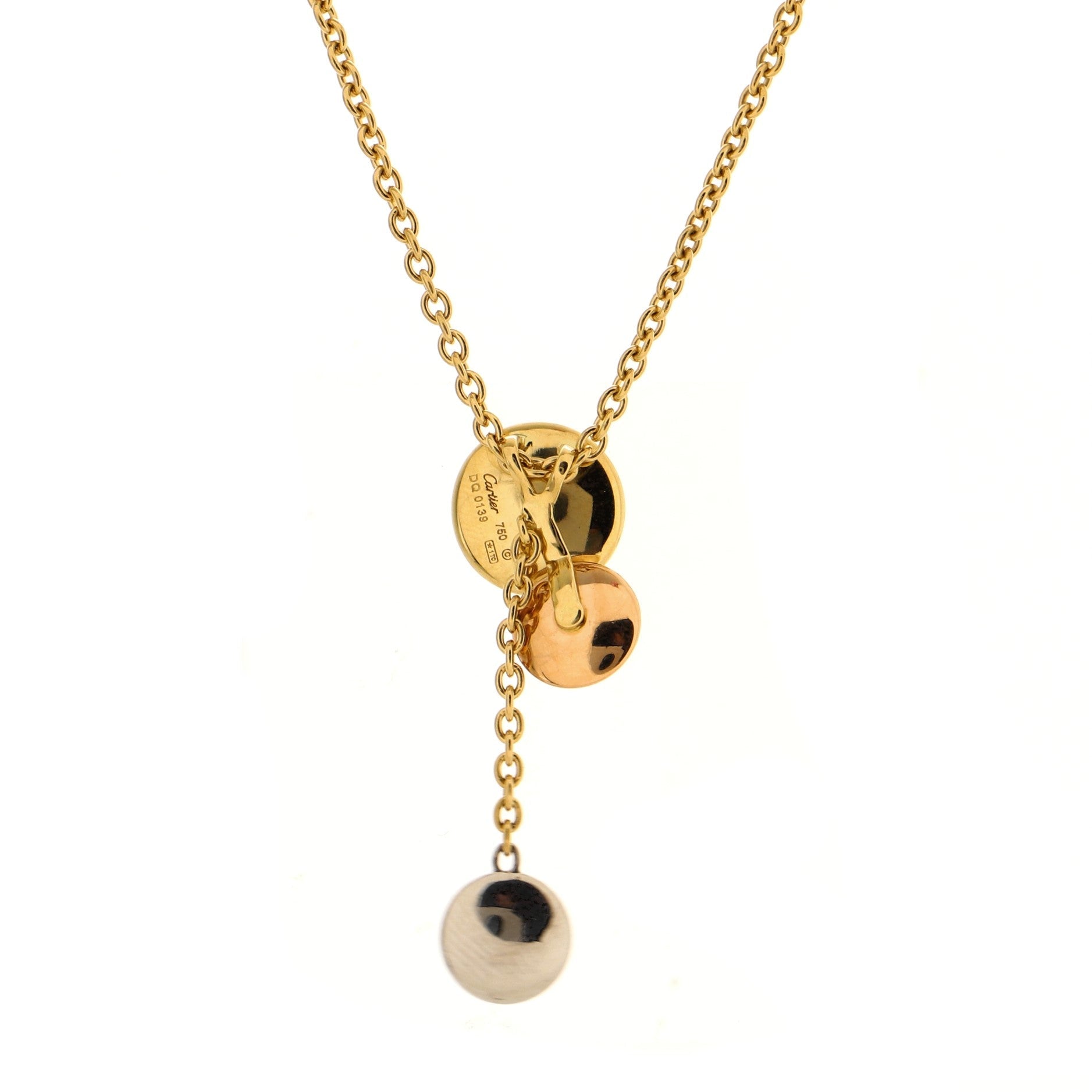 Sweet Trinity Drop Pendant Necklace 18K Tricolor Gold