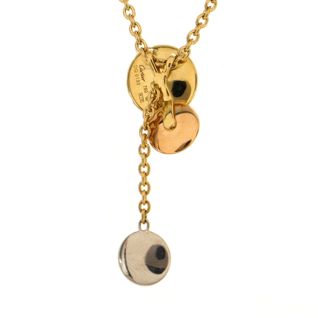 Sweet Trinity Drop Pendant Necklace 18K Tricolor Gold
