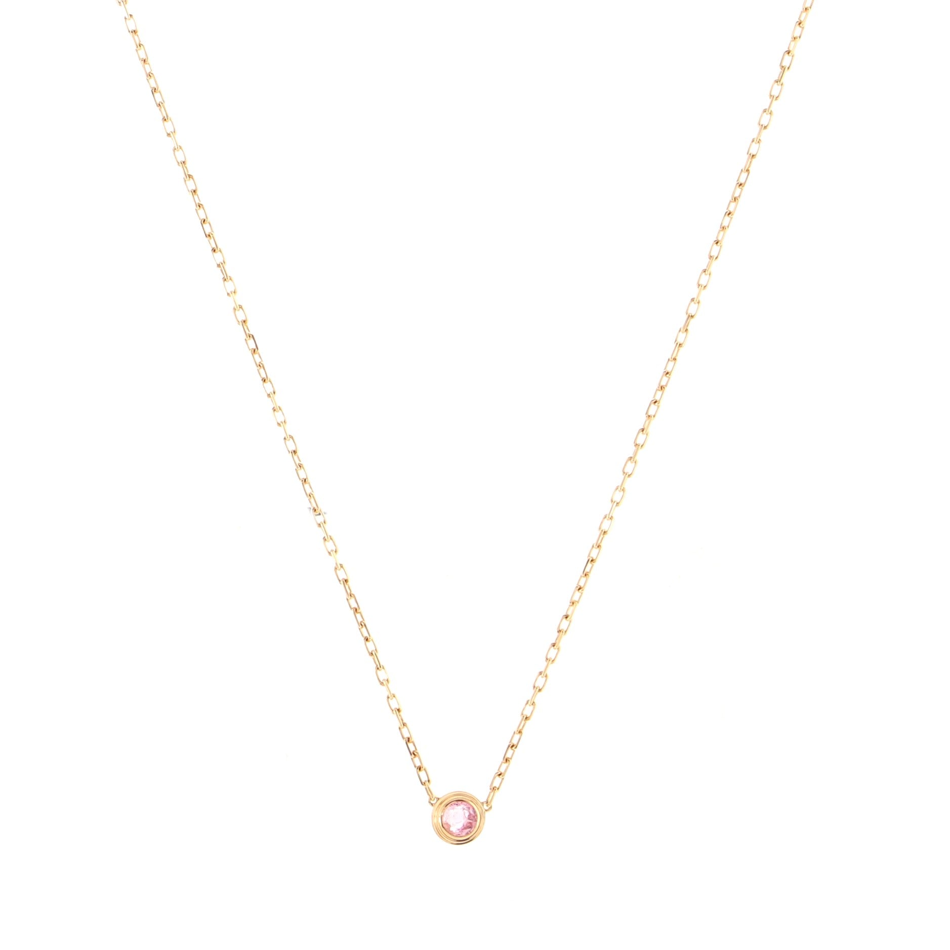 Cartier D'Amour 1 Pink Sapphire Necklace 18K Rose Gold