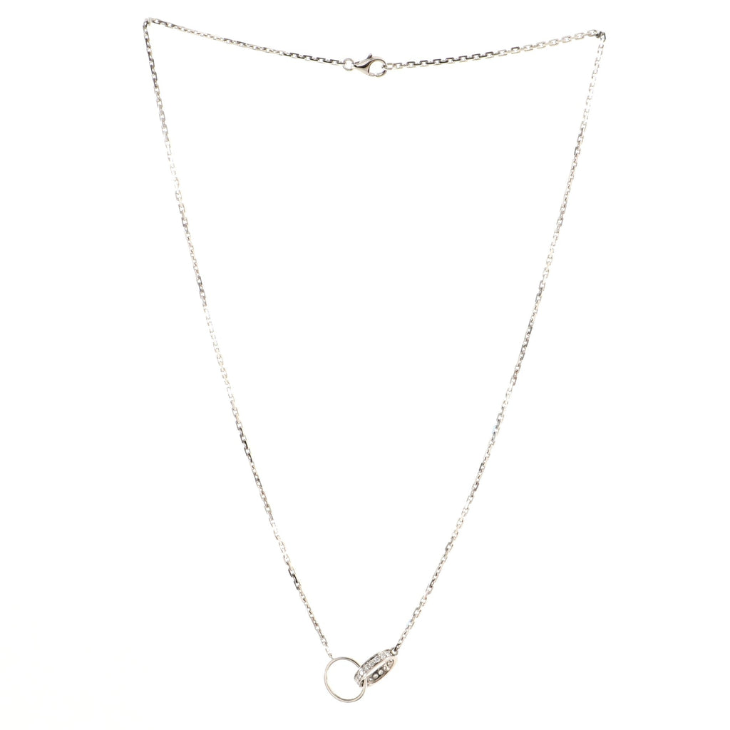 Love Interlocking Necklace 18K White Gold and Diamonds