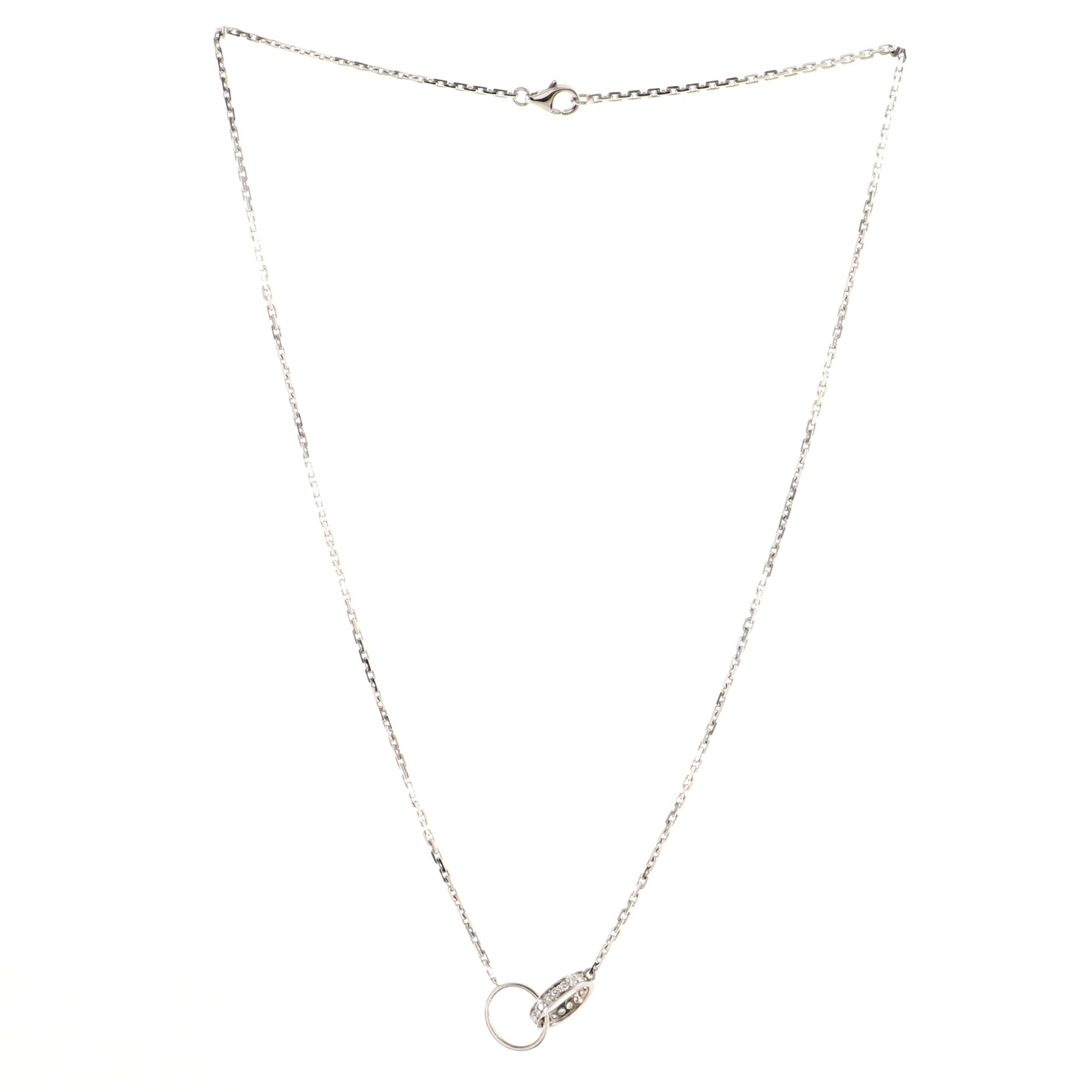 Love Interlocking Necklace 18K White Gold and Diamonds