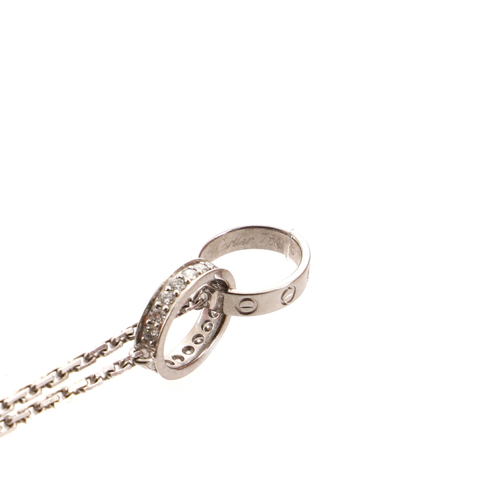 Love Interlocking Necklace 18K White Gold and Diamonds