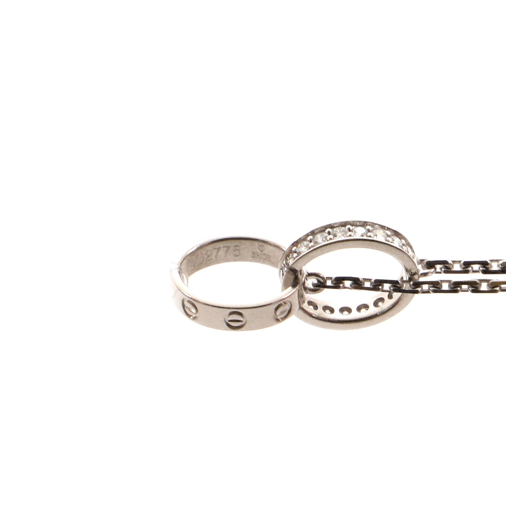 Love Interlocking Necklace 18K White Gold and Diamonds