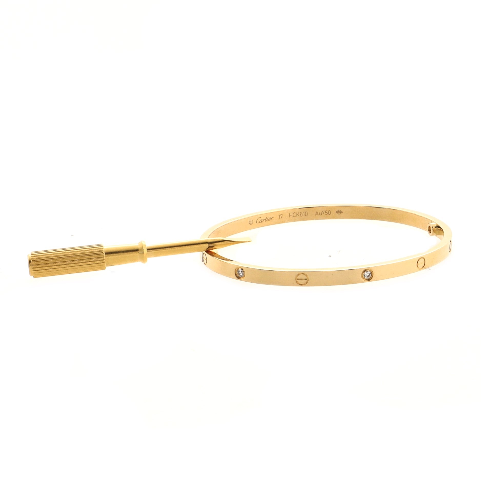 Love 6 Diamond Bracelet 18K Yellow Gold and Diamonds Small