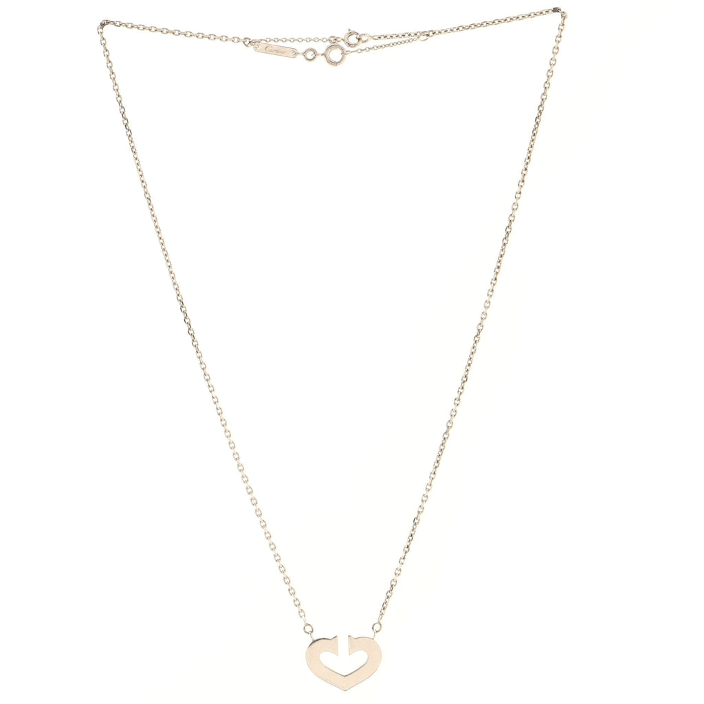 C Heart de Cartier Pendant Necklace 18K White Gold