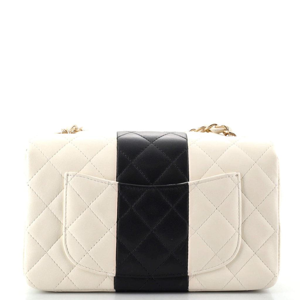 Bicolor Classic Single Flap Bag Quilted Lambskin Mini