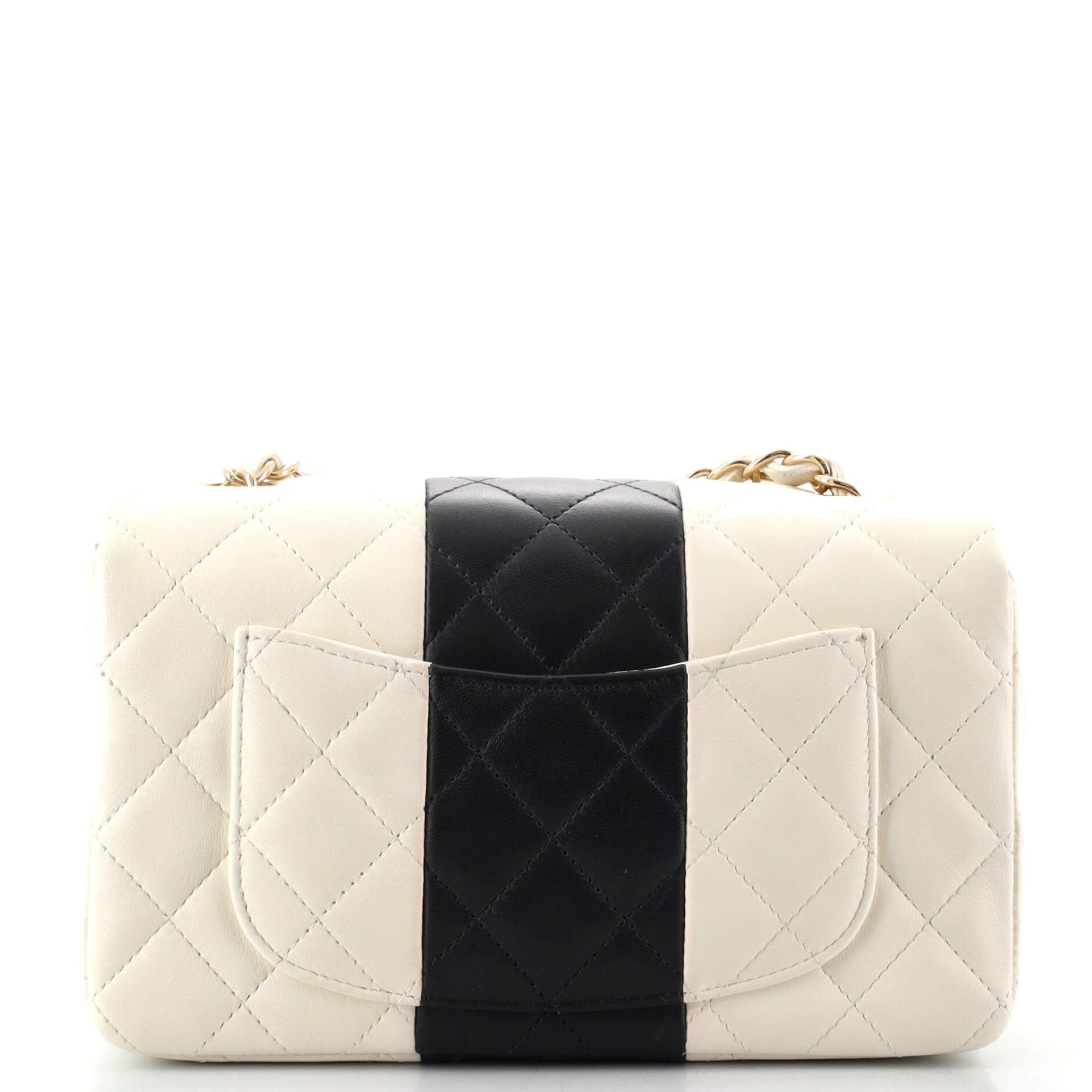 Bicolor Classic Single Flap Bag Quilted Lambskin Mini
