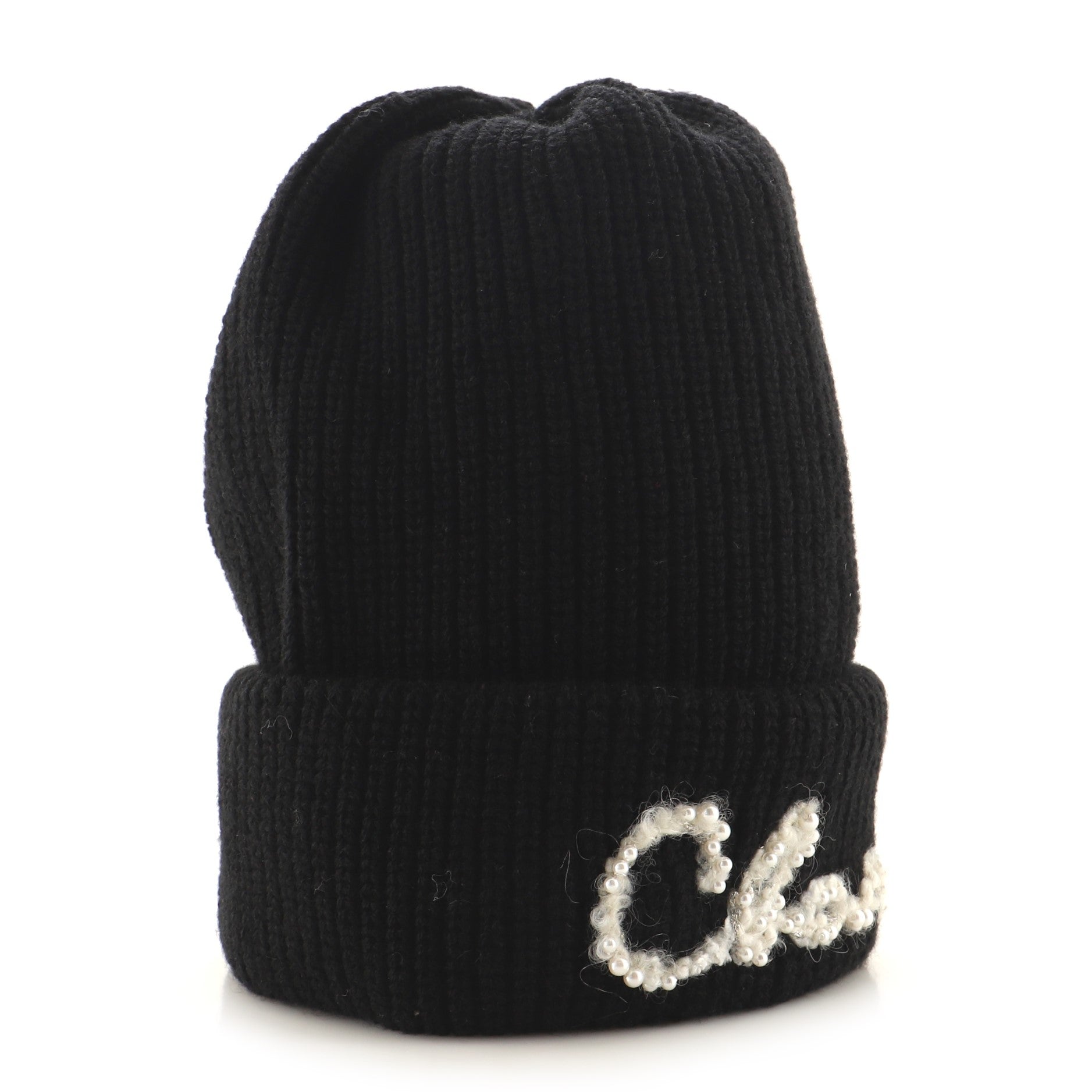 Logo Beanie Cashmere with Pearls XXL