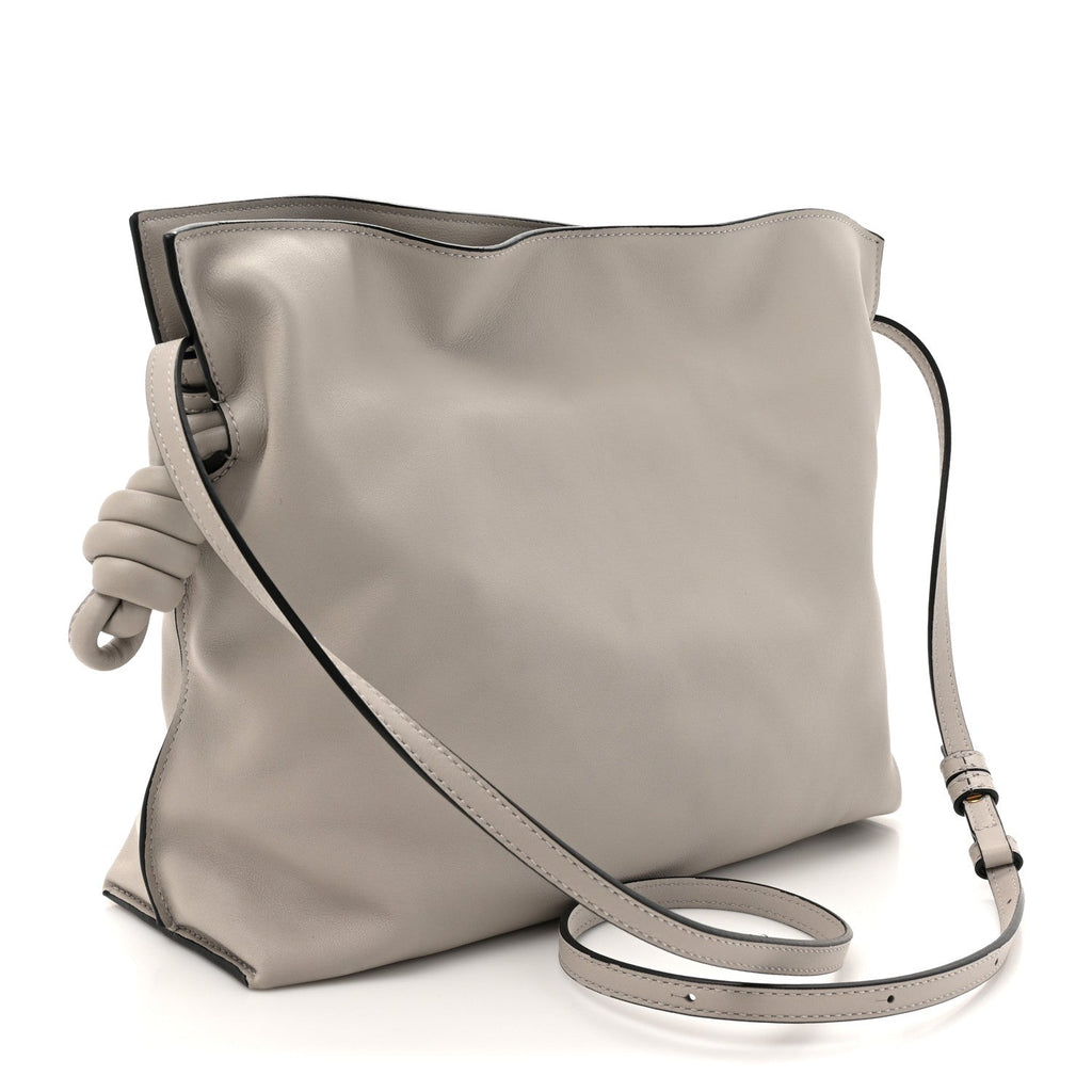 Mellow Nappa Medium Flamenco Knot Clutch Ghost