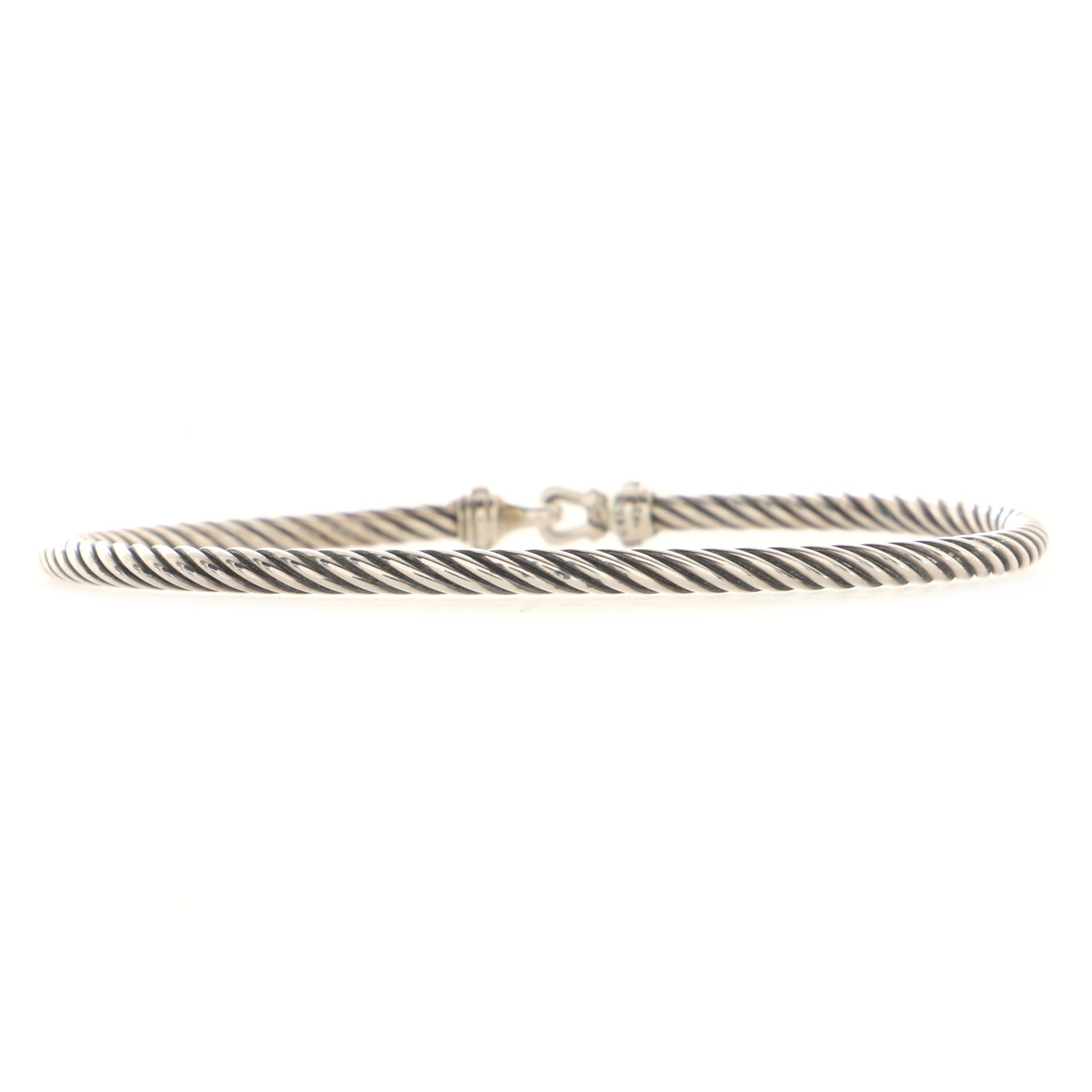 Cable Buckle Bracelet Sterling Silver and Diamond 3mm