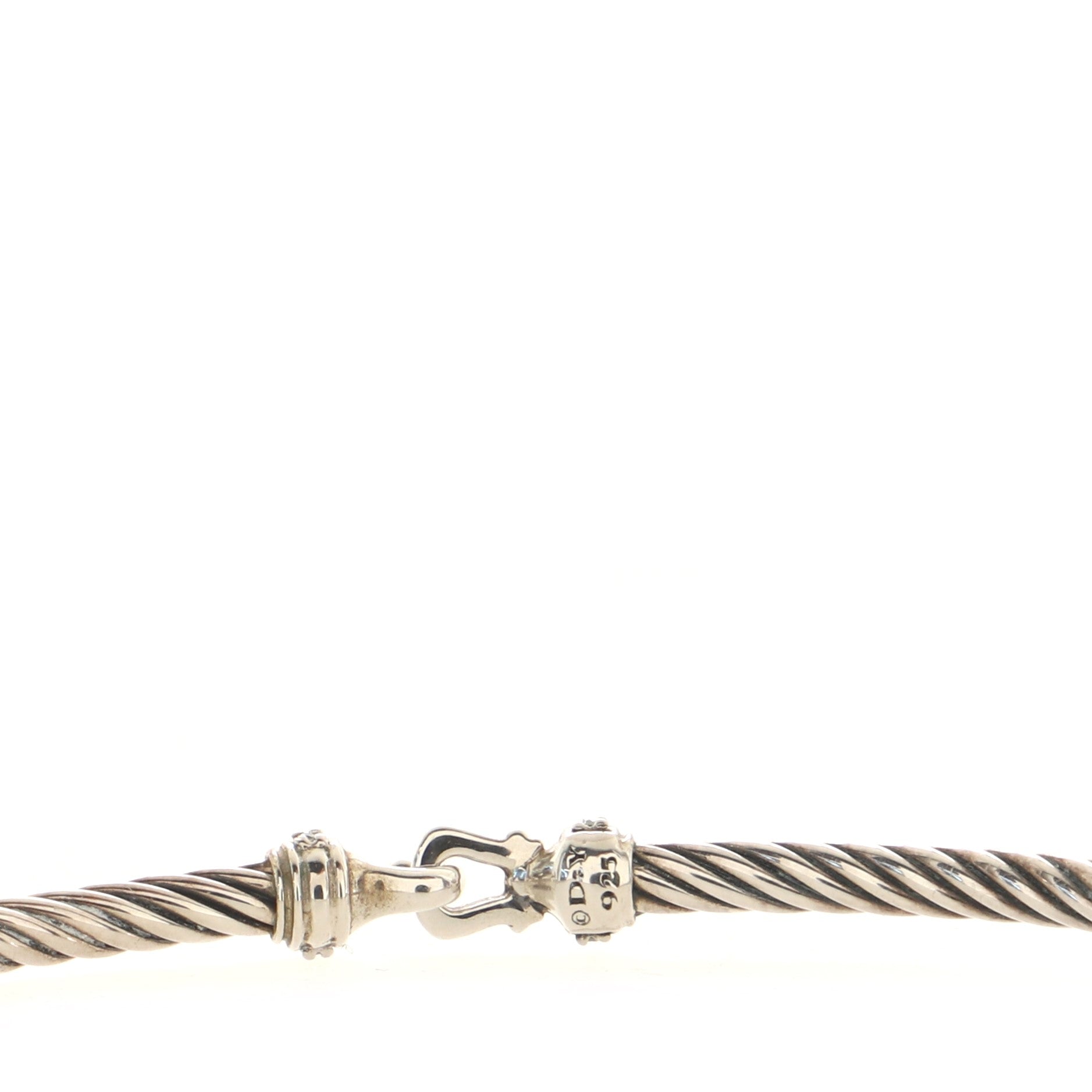 Cable Buckle Bracelet Sterling Silver and Diamond 3mm