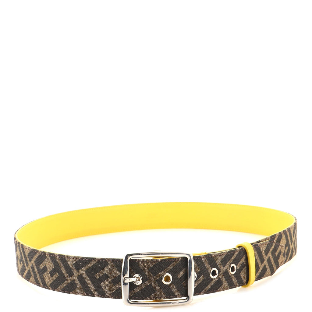 FF Belt Zucca Canvas and Leather Wide 105