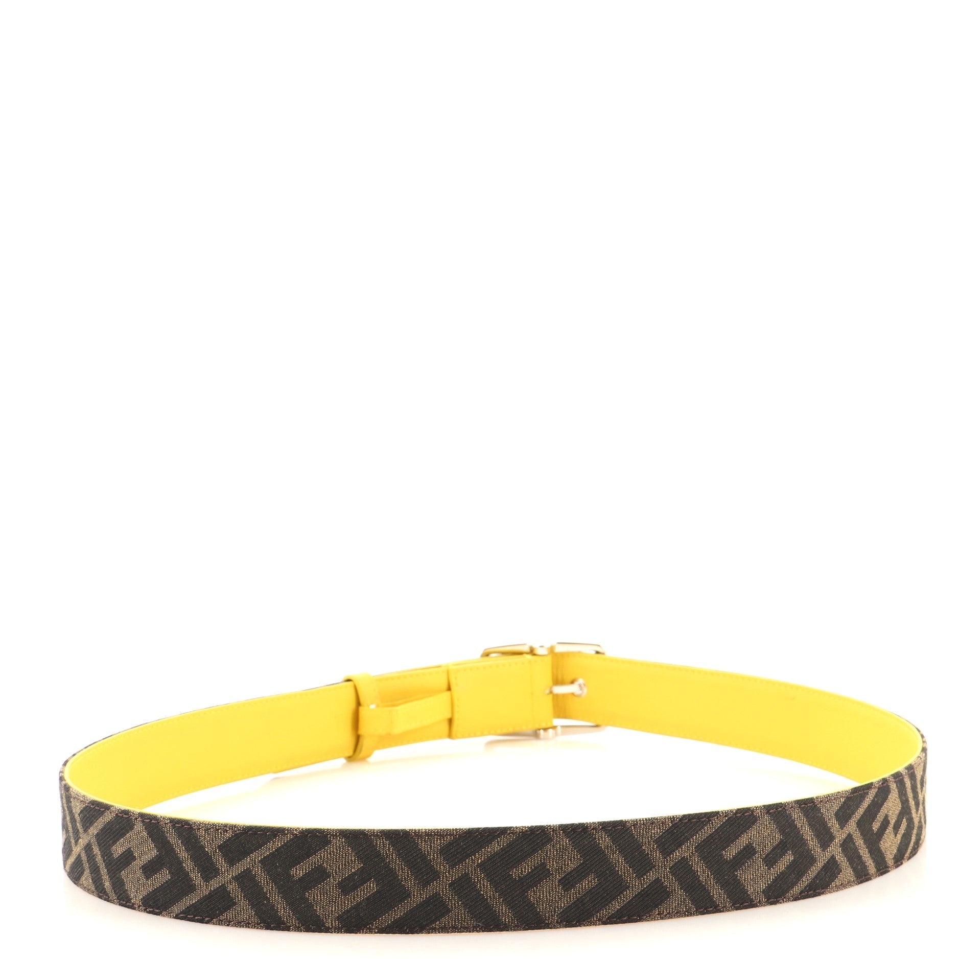 FF Belt Zucca Canvas and Leather Wide 105