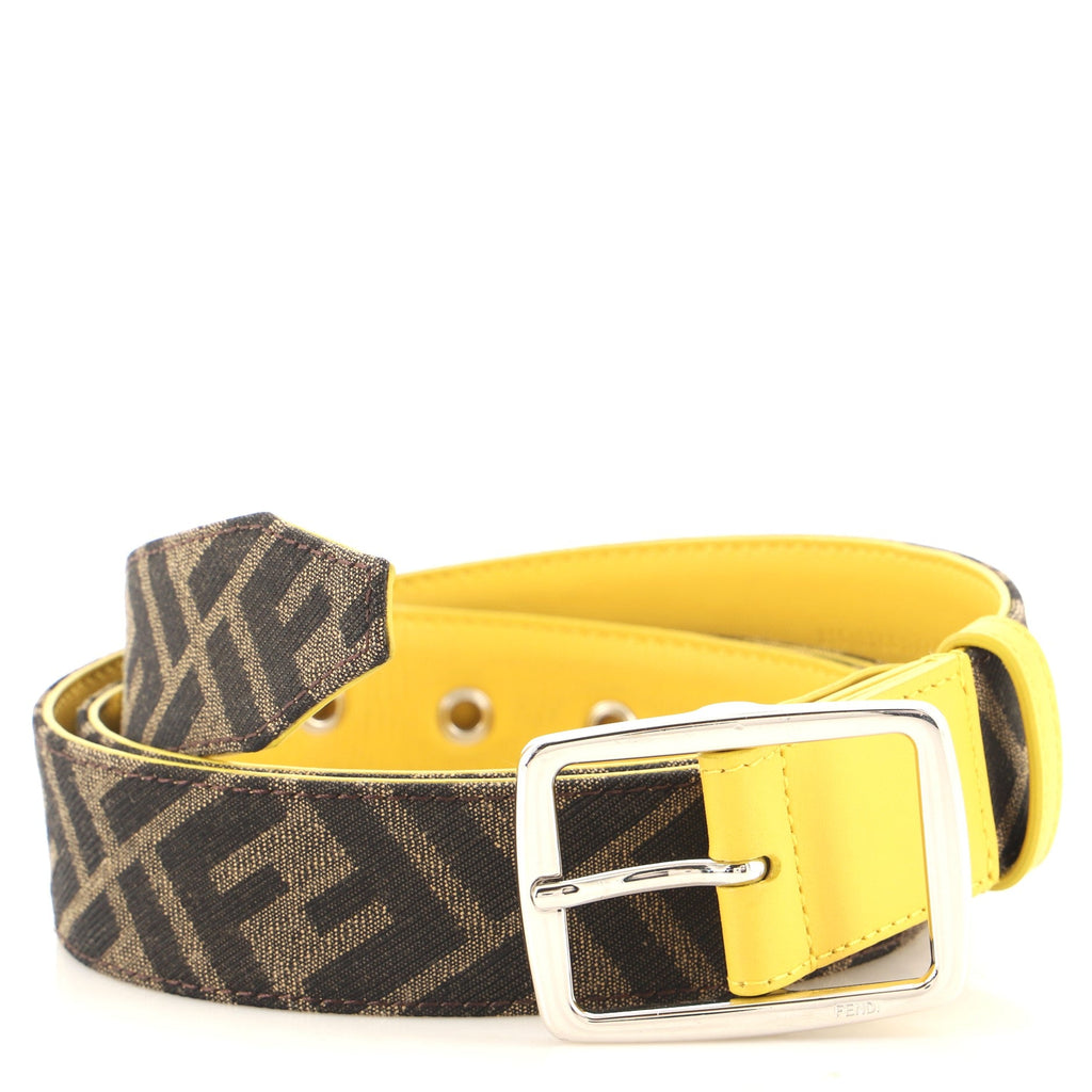 FF Belt Zucca Canvas and Leather Wide 105