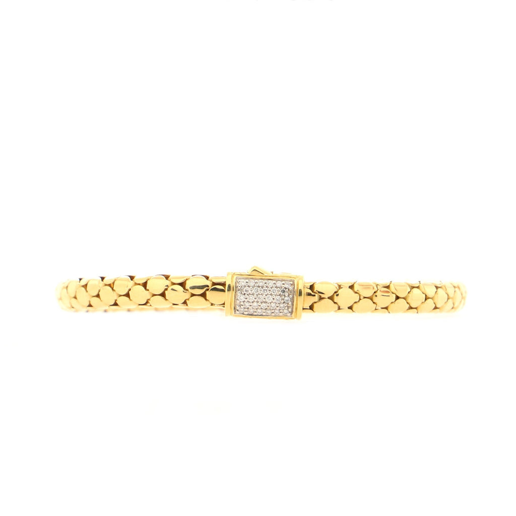 Dot Bracelet 18K Yellow Gold with Pave Diamonds 4.5mm