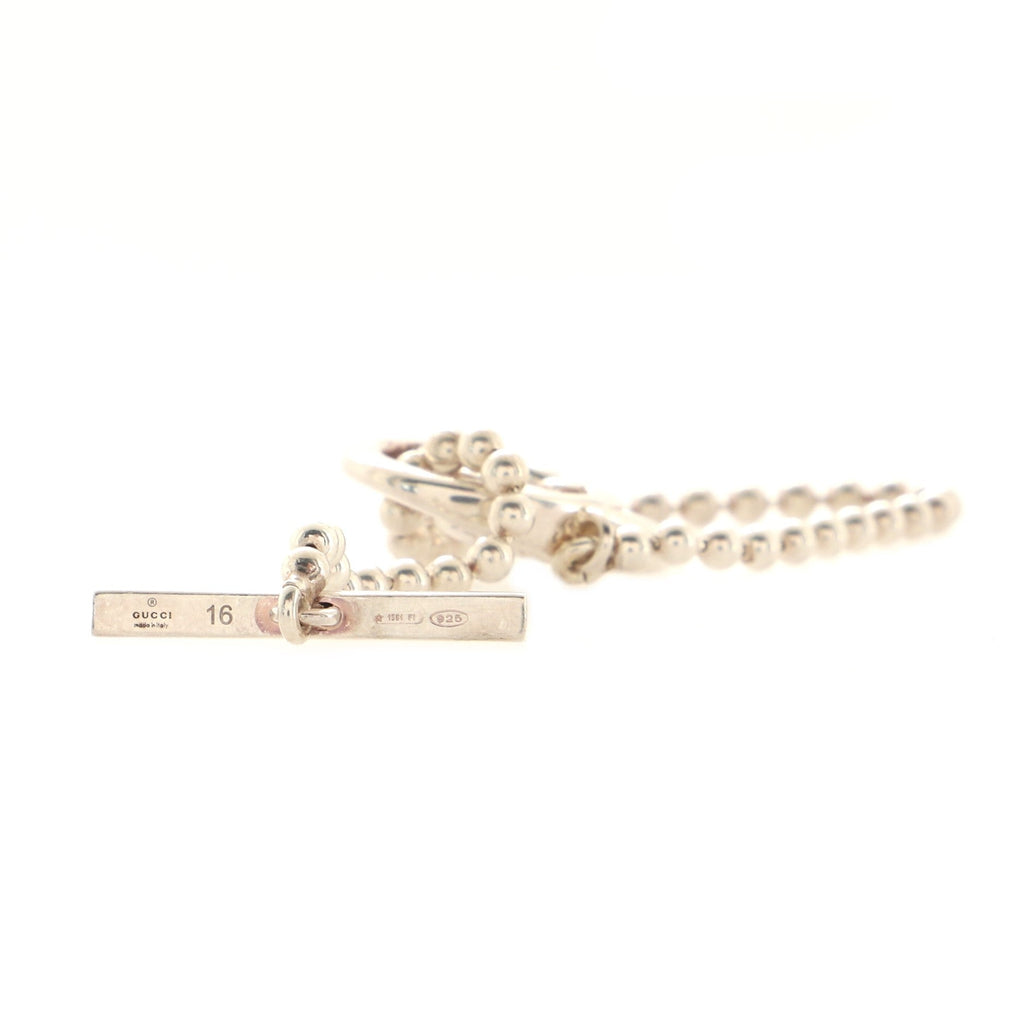 Interlocking G Beaded Toggle Bracelet Sterling Silver