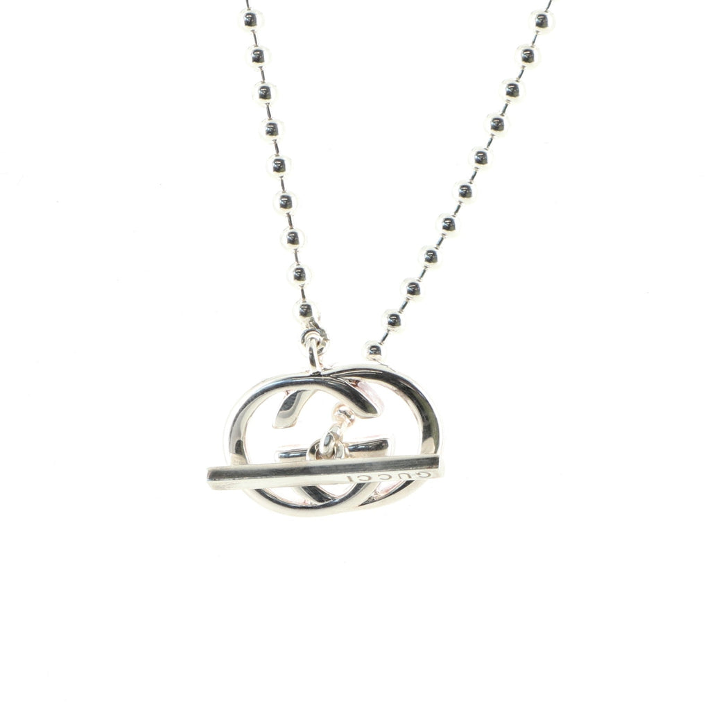 Beaded Toggle Choker Necklace Sterling Silver