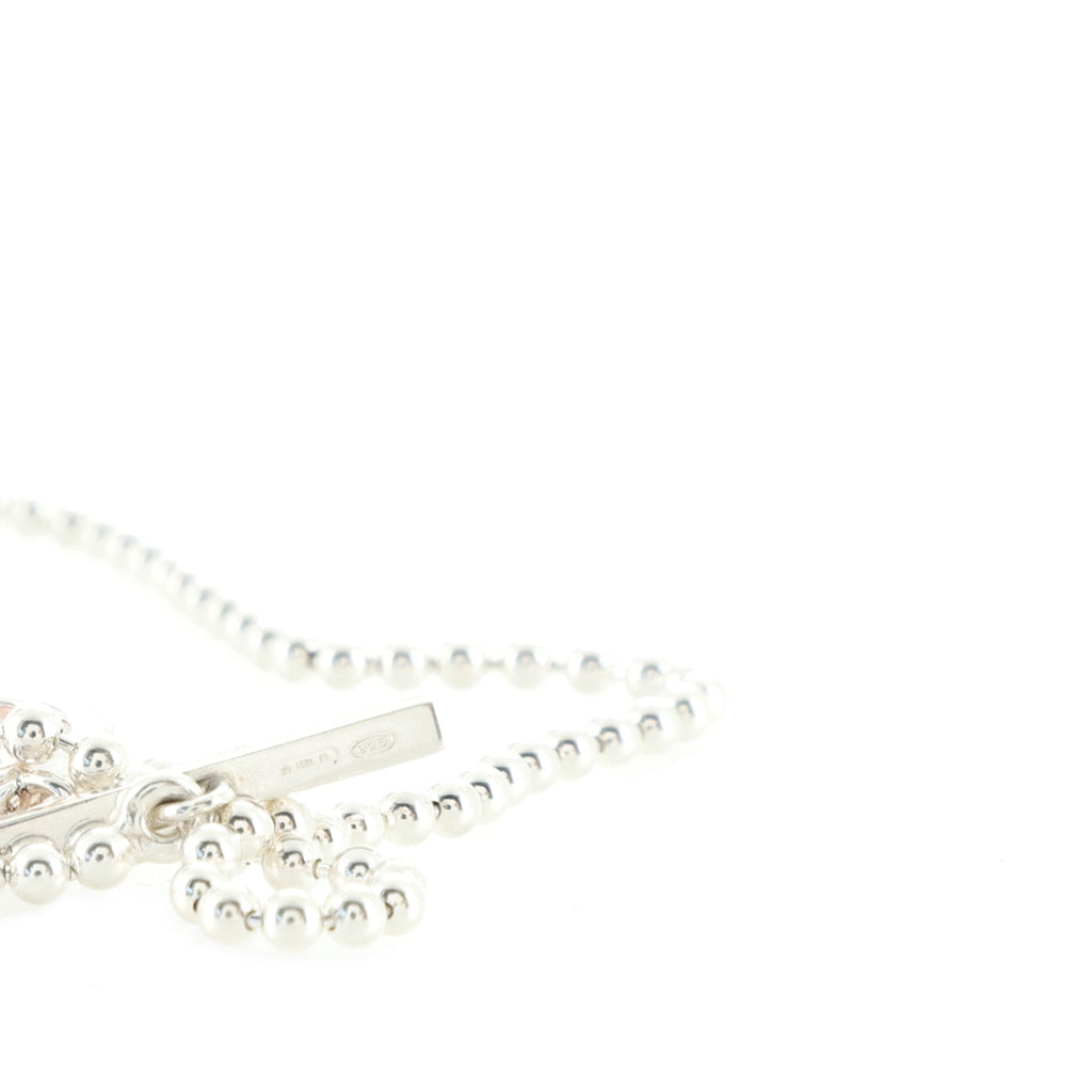 Beaded Toggle Choker Necklace Sterling Silver