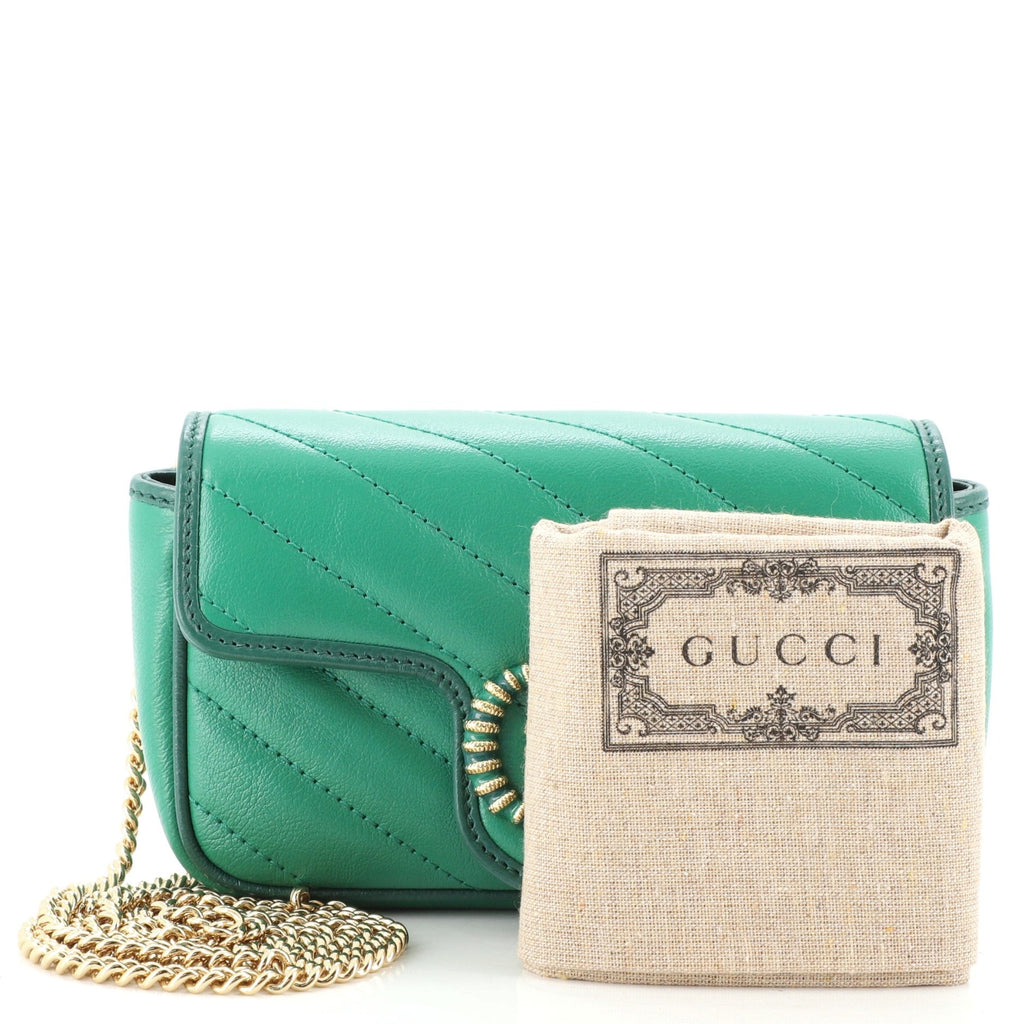GG Marmont Flap Bag Diagonal Quilted Leather Super Mini