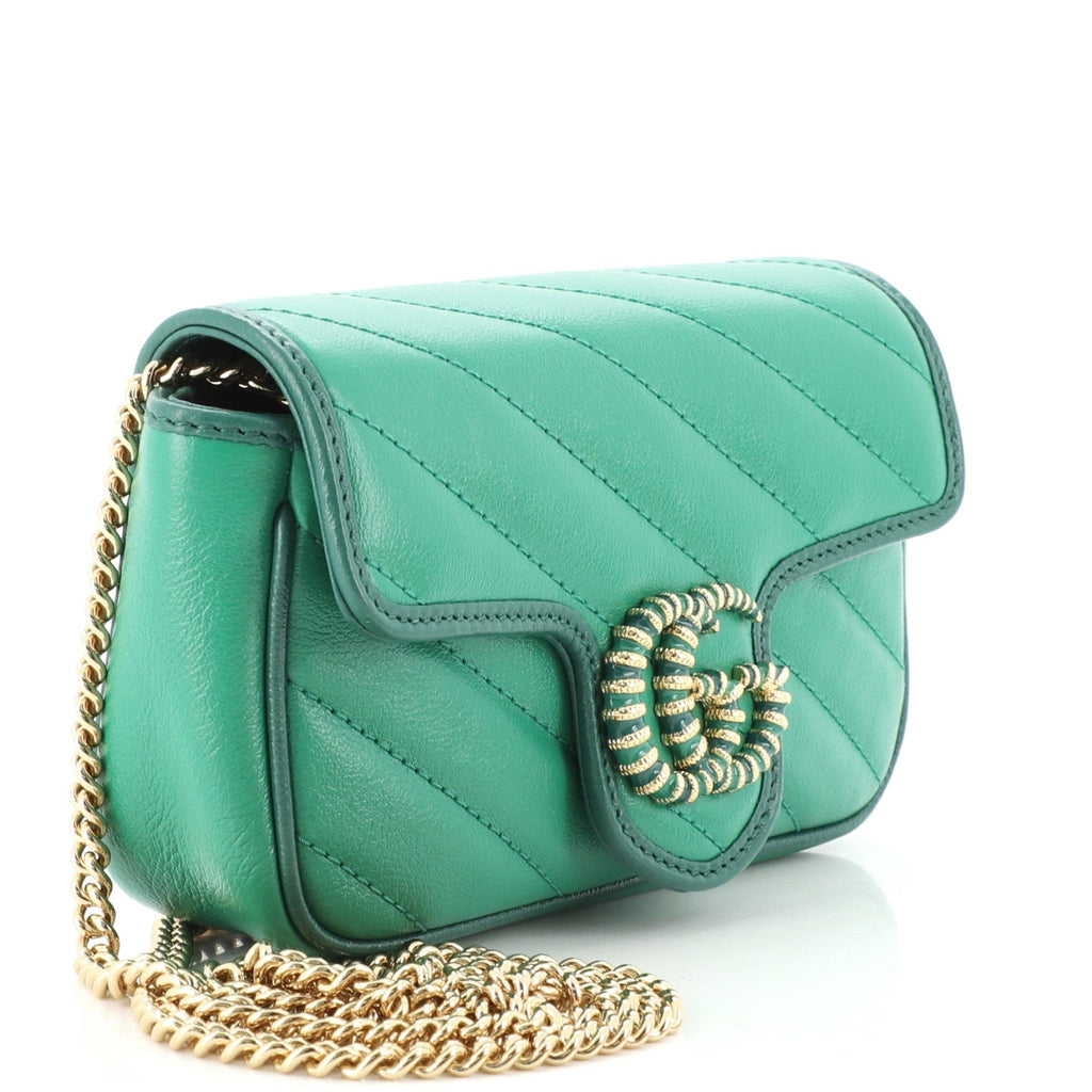 GG Marmont Flap Bag Diagonal Quilted Leather Super Mini