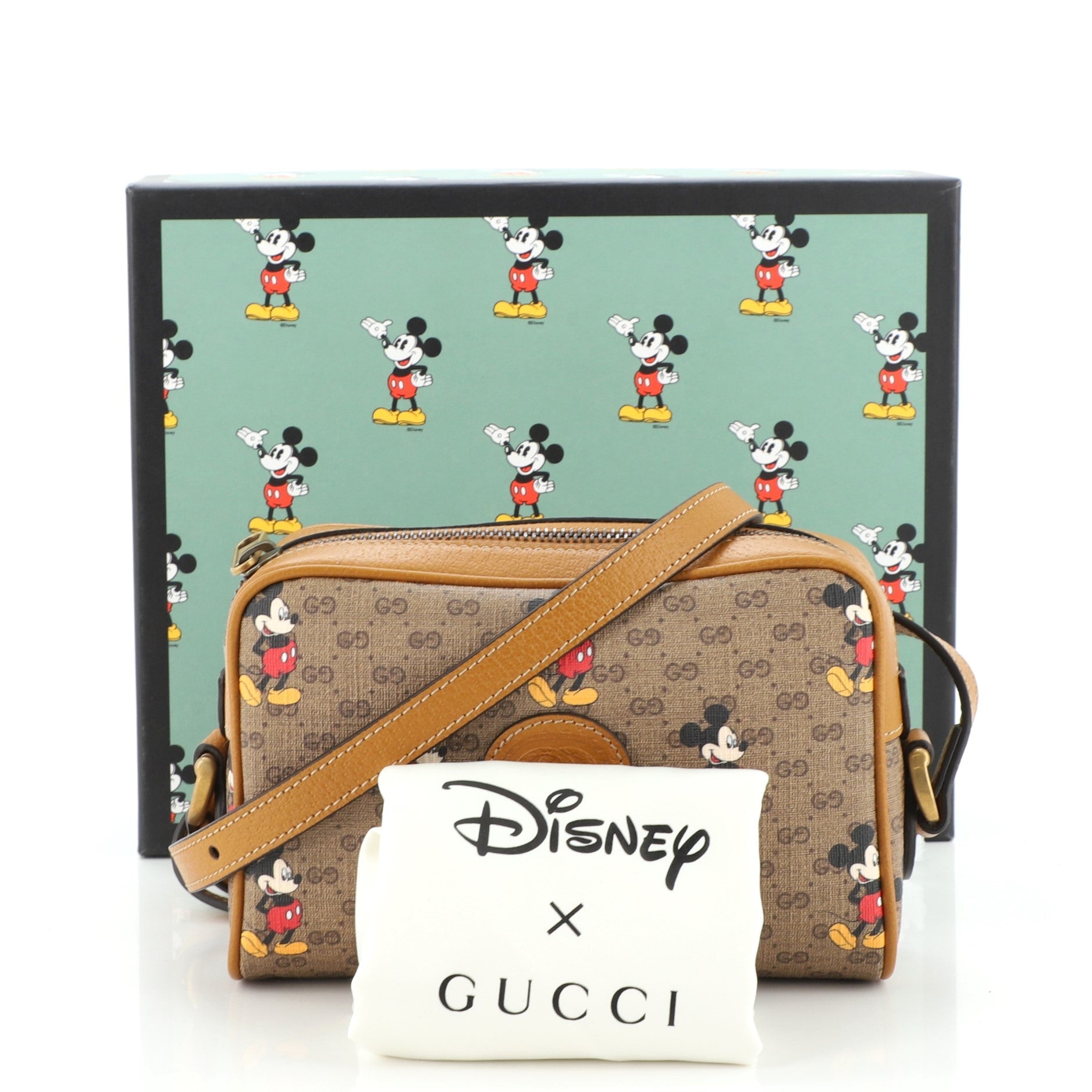Disney Mickey Mouse Shoulder Bag Printed Mini GG Coated Canvas Mini