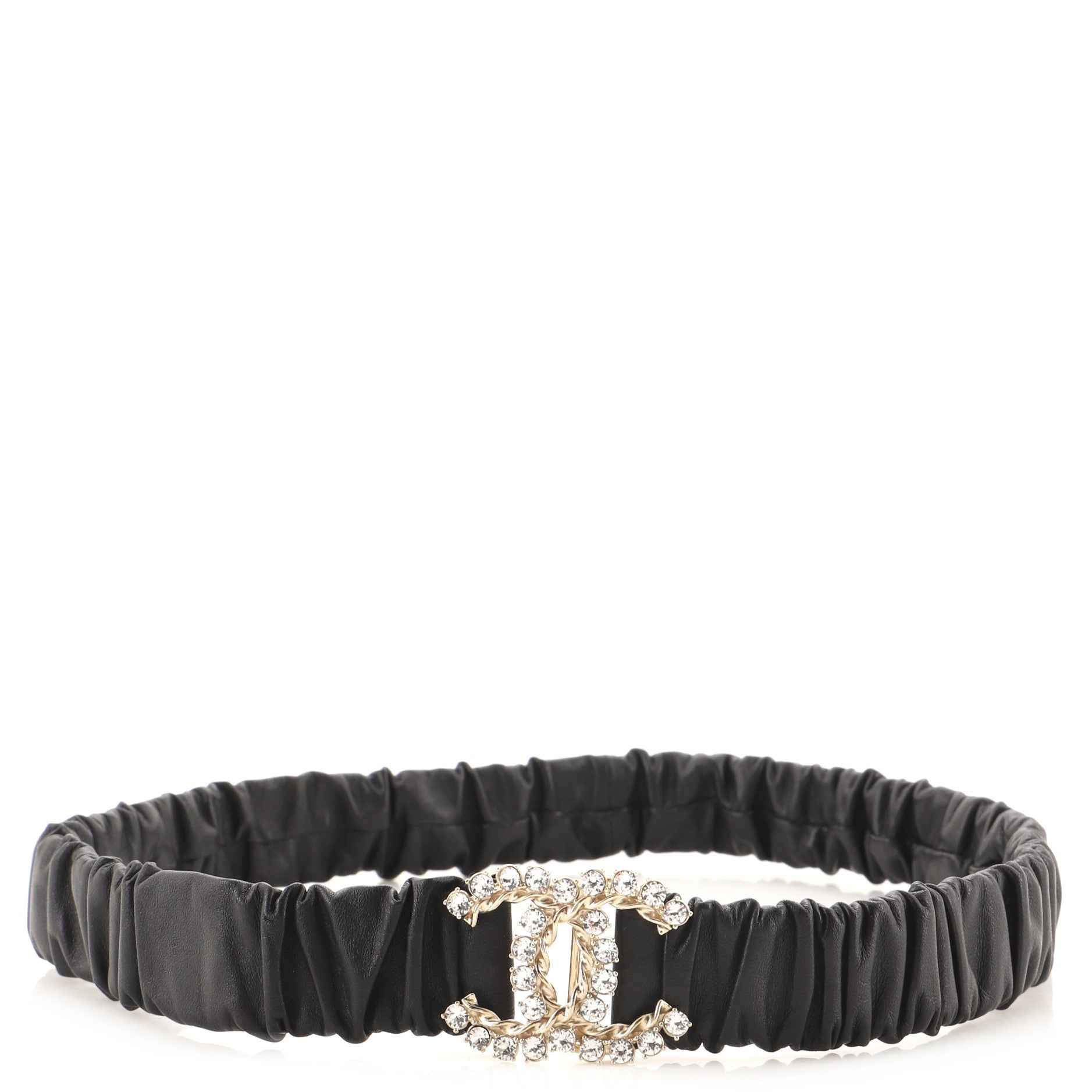 CC Elastic Belt Leather with Metal and Crystals 80