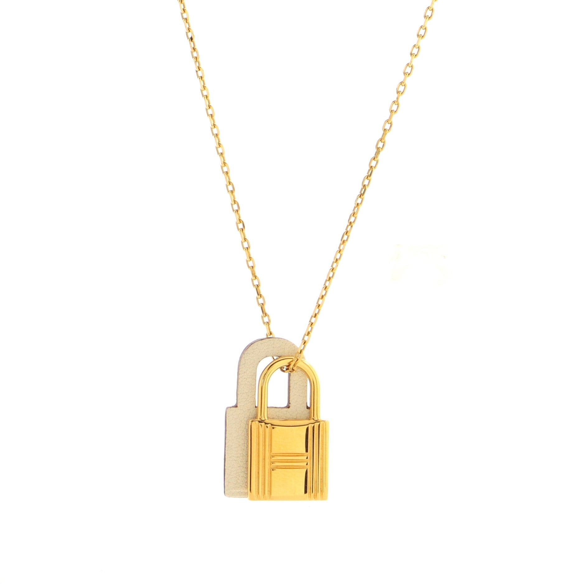 O'Kelly Pendant Necklace Metal and Leather Small