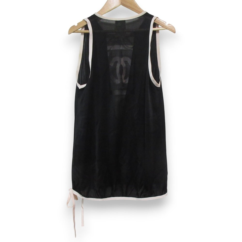 Chanel Sports Line Coco Mark Open Knit Mesh Tank Top