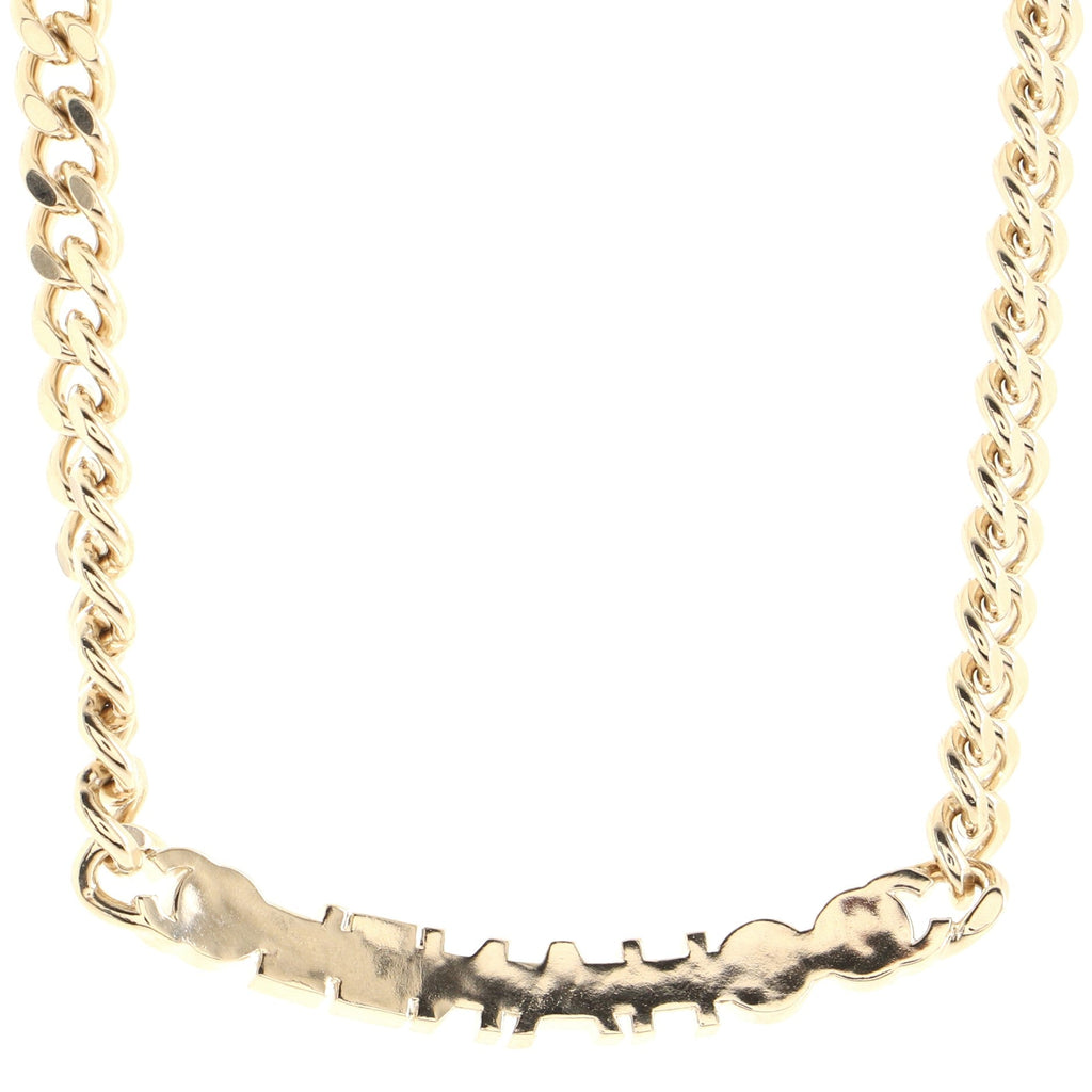 Logo CC Plate Choker Necklace Metal with Enamel