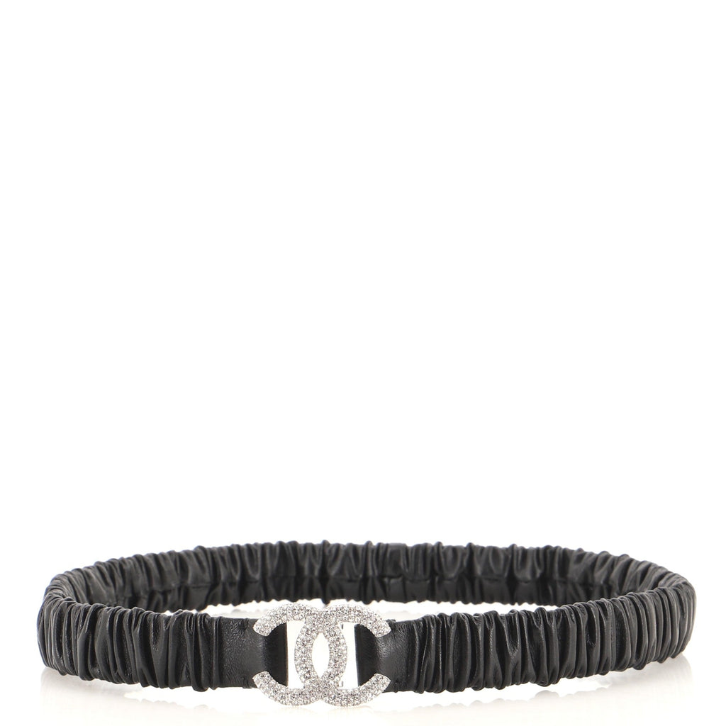CC Elastic Belt Leather with Metal and Crystals 80