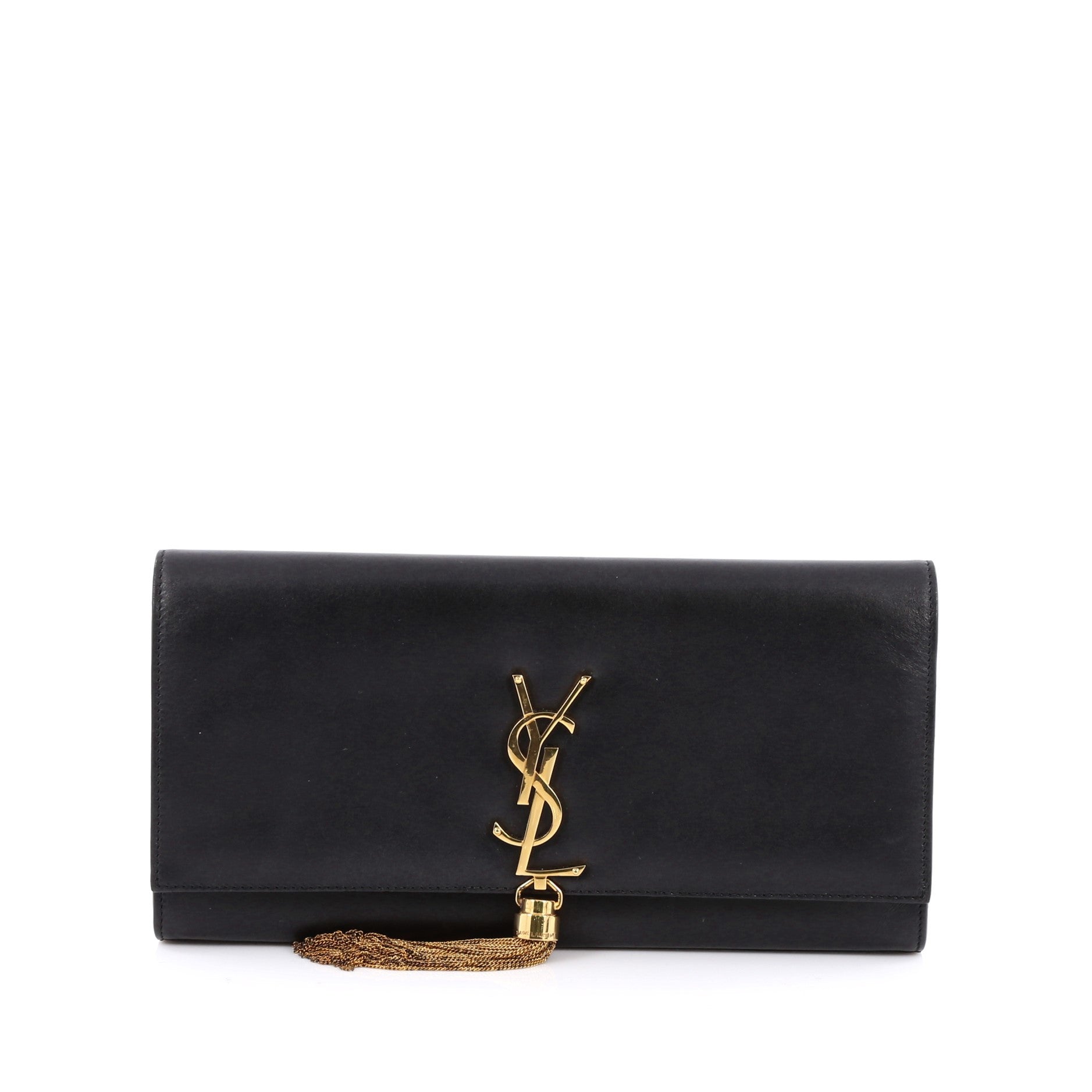 Classic Monogram Tassel Clutch Leather Long